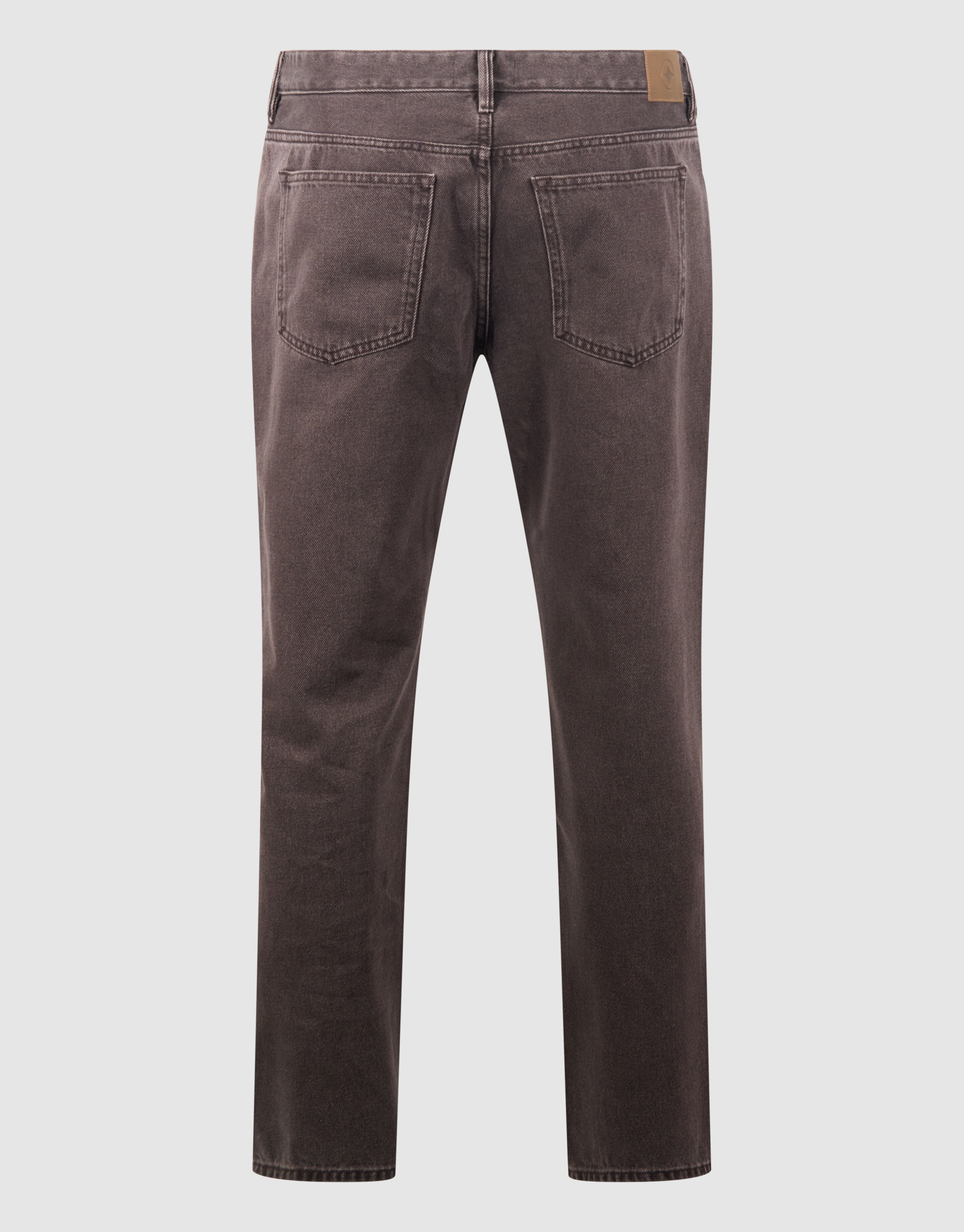 Straight Fit Broek Washed Donkerbruin SHOEBY MEN
