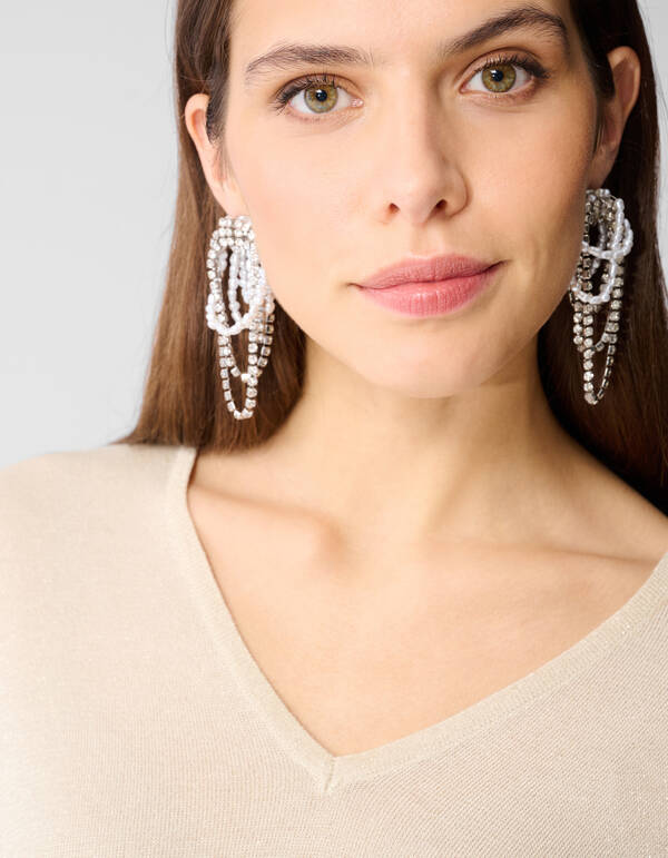 Glitter V-hals Trui Zand SHOEBY WOMEN