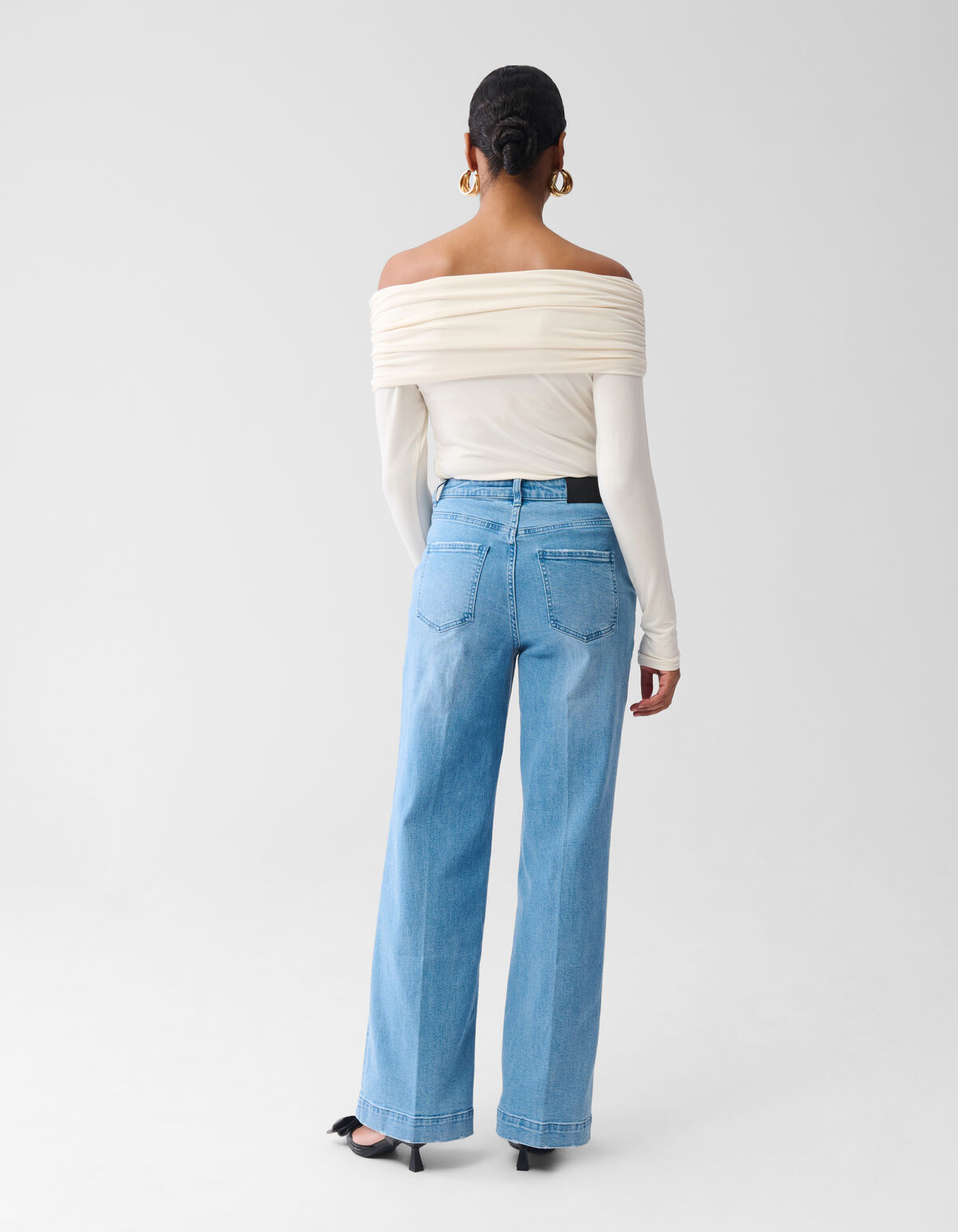 Off-shoulder Top Gebroken Wit SHOEBY WOMEN