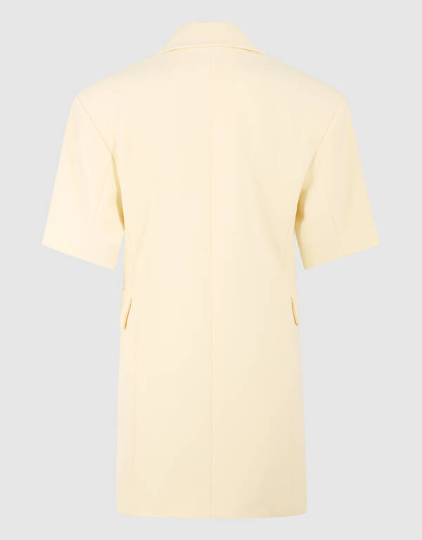 Short Sleeve Blazer Jurk Lichtgeel SHOEBY WOMEN