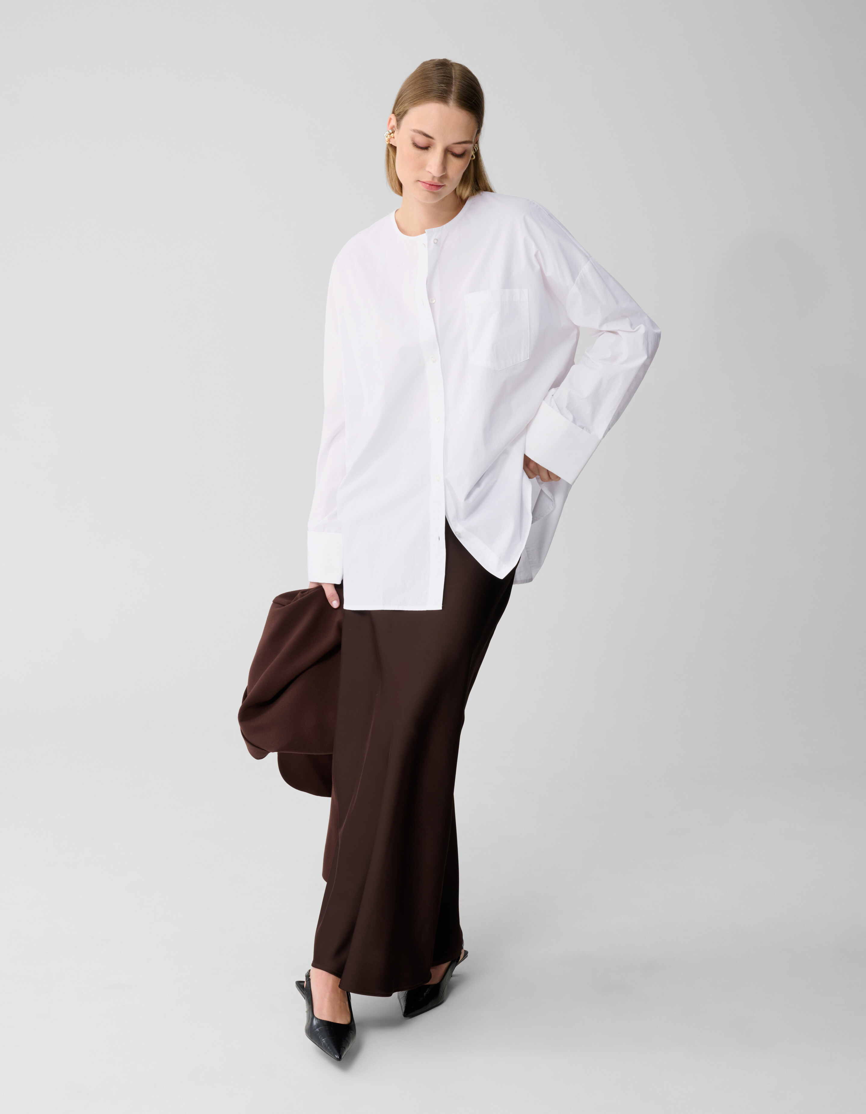 Oversized Collarless Blouse Wit By Lonneke SHOEBY WOMEN
