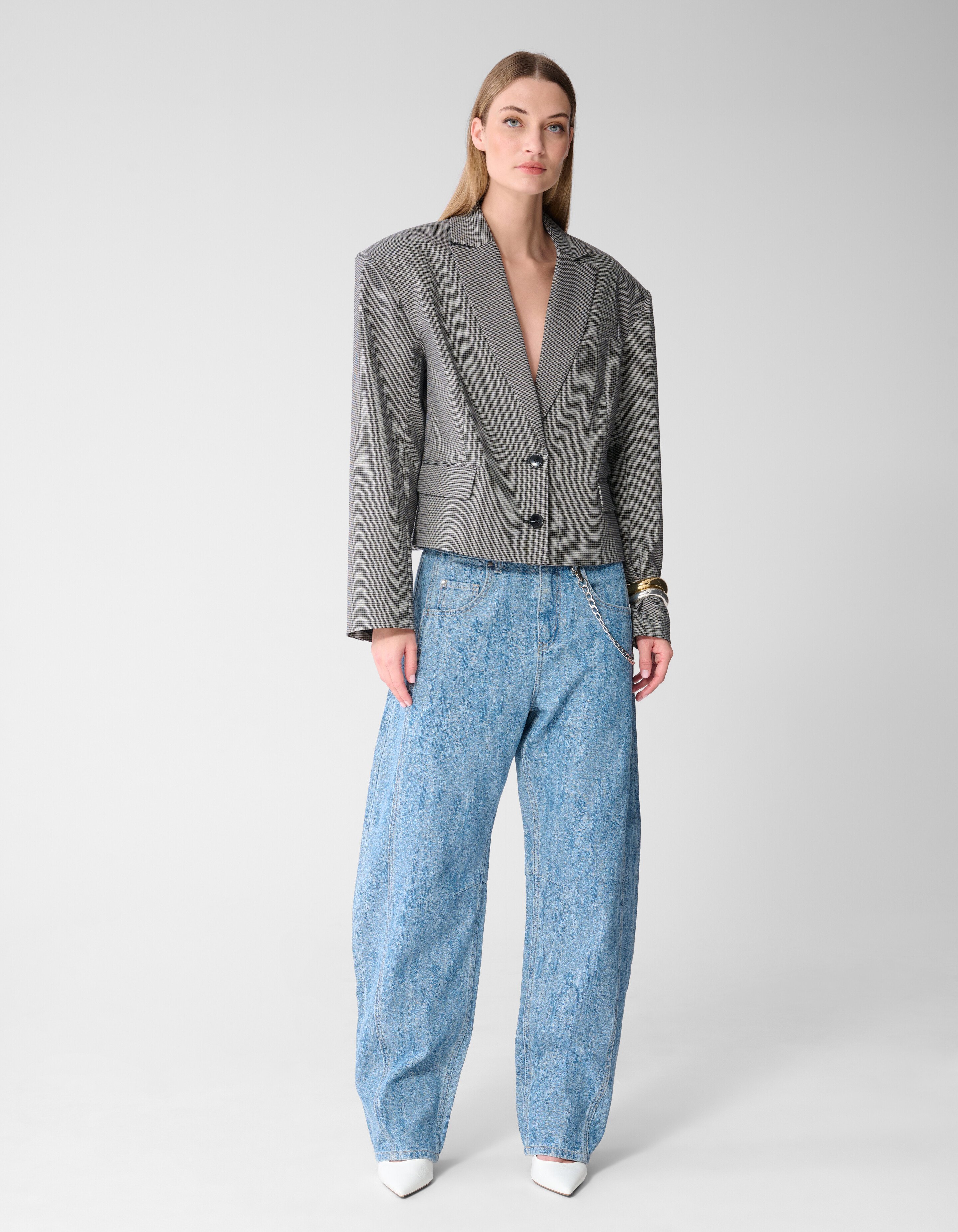 Jacquard Barrel Fit Jeans Blauw SHOEBY WOMEN