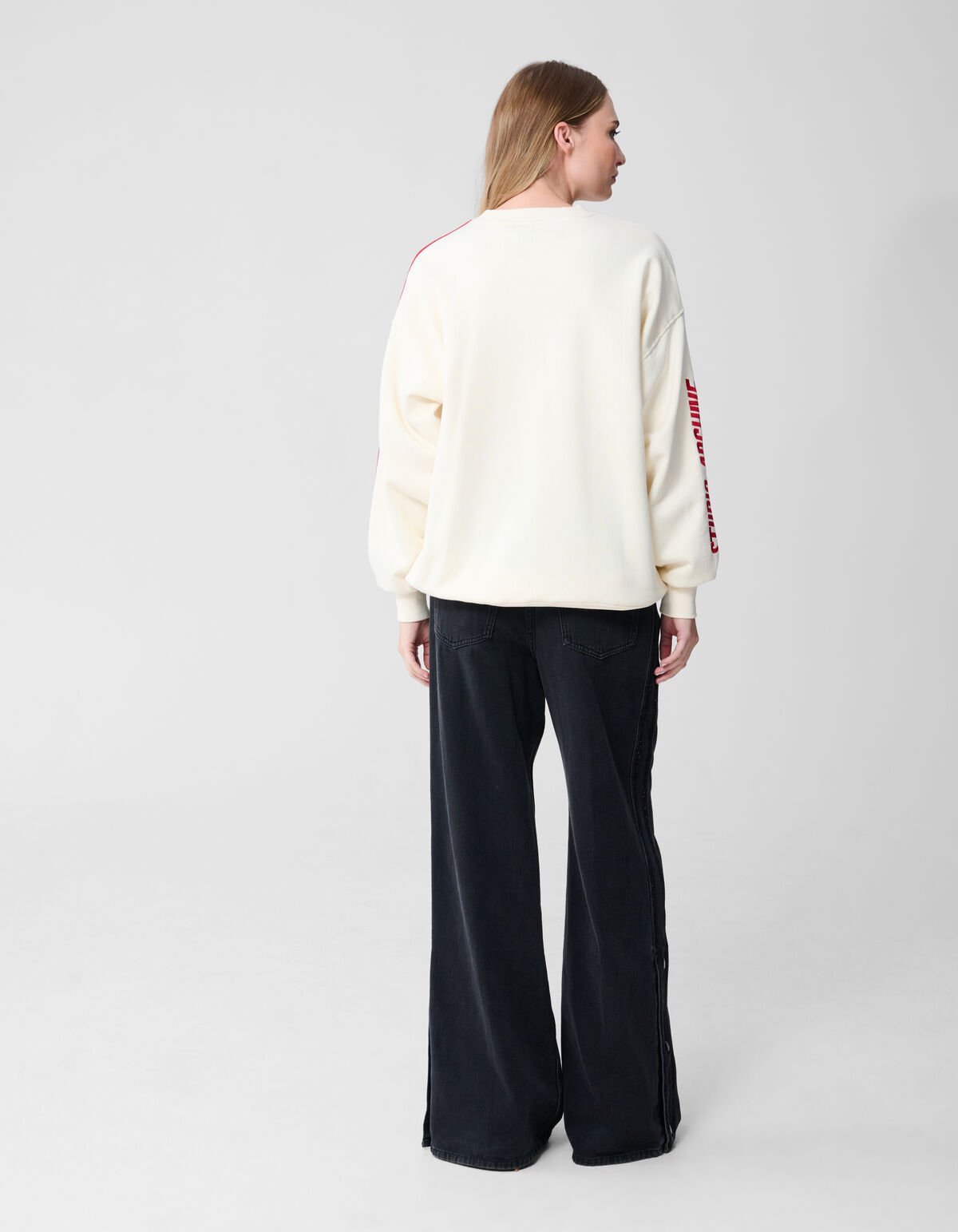 Oversized Cherry Artwork Sweater Gebroken Wit SHOEBY WOMEN