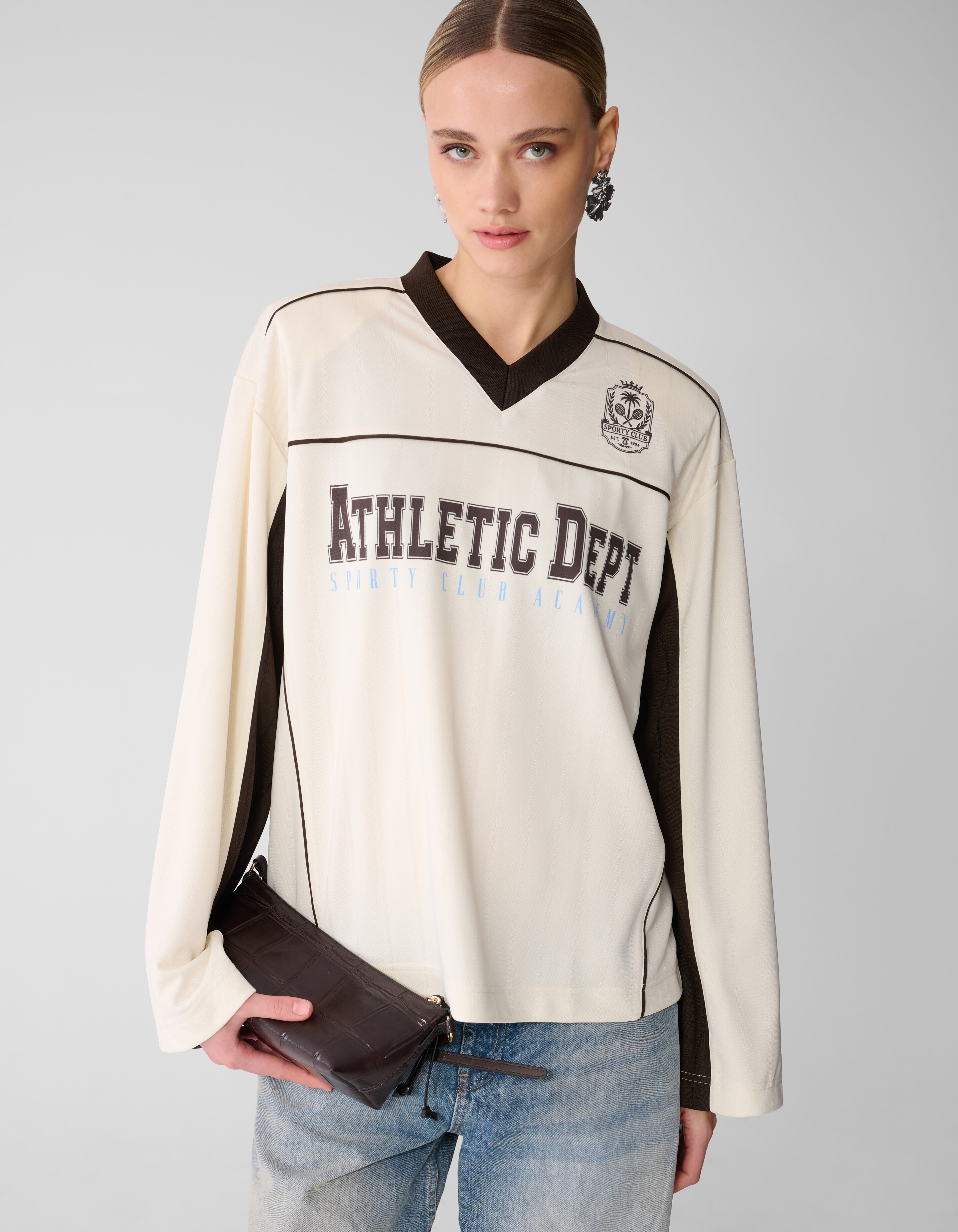 Sporty Longsleeve Top Gebroken Wit SHOEBY WOMEN