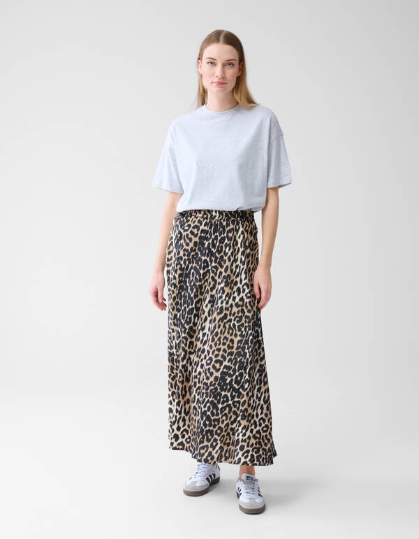 Satijnen Maxi Rok Leopard SHOEBY WOMEN