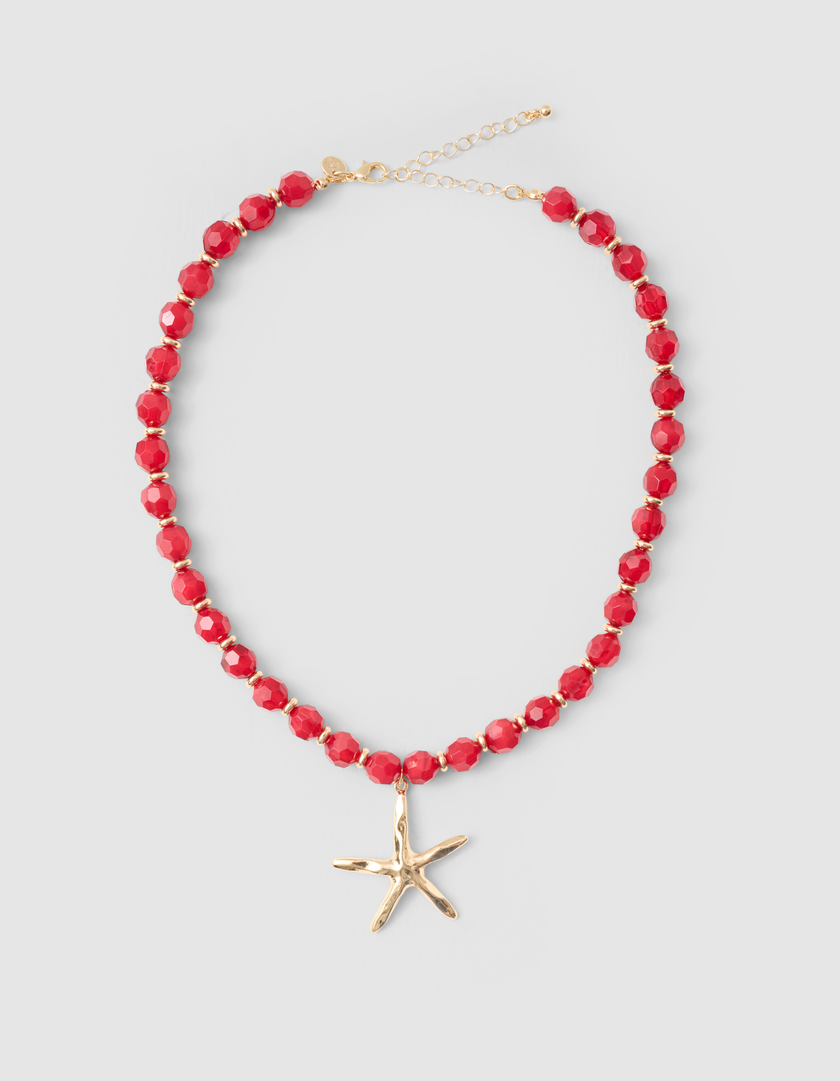 Beaded Starfish Ketting Rood SHOEBY ACCESSOIRES