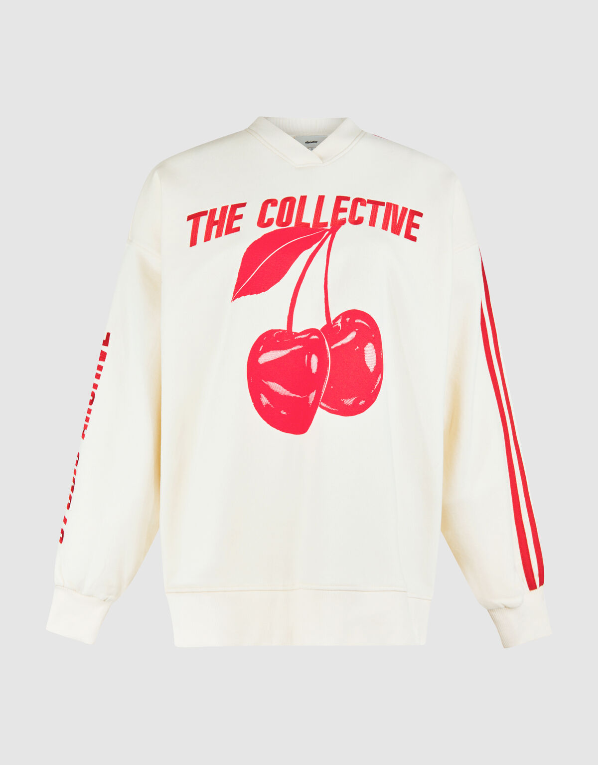 Oversized Cherry Artwork Sweater Gebroken Wit SHOEBY WOMEN