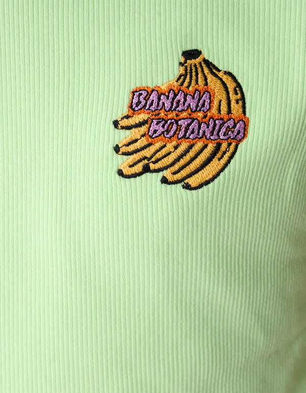 Rib Banana Crop Top Lichtgroen SHOEBY GIRLS