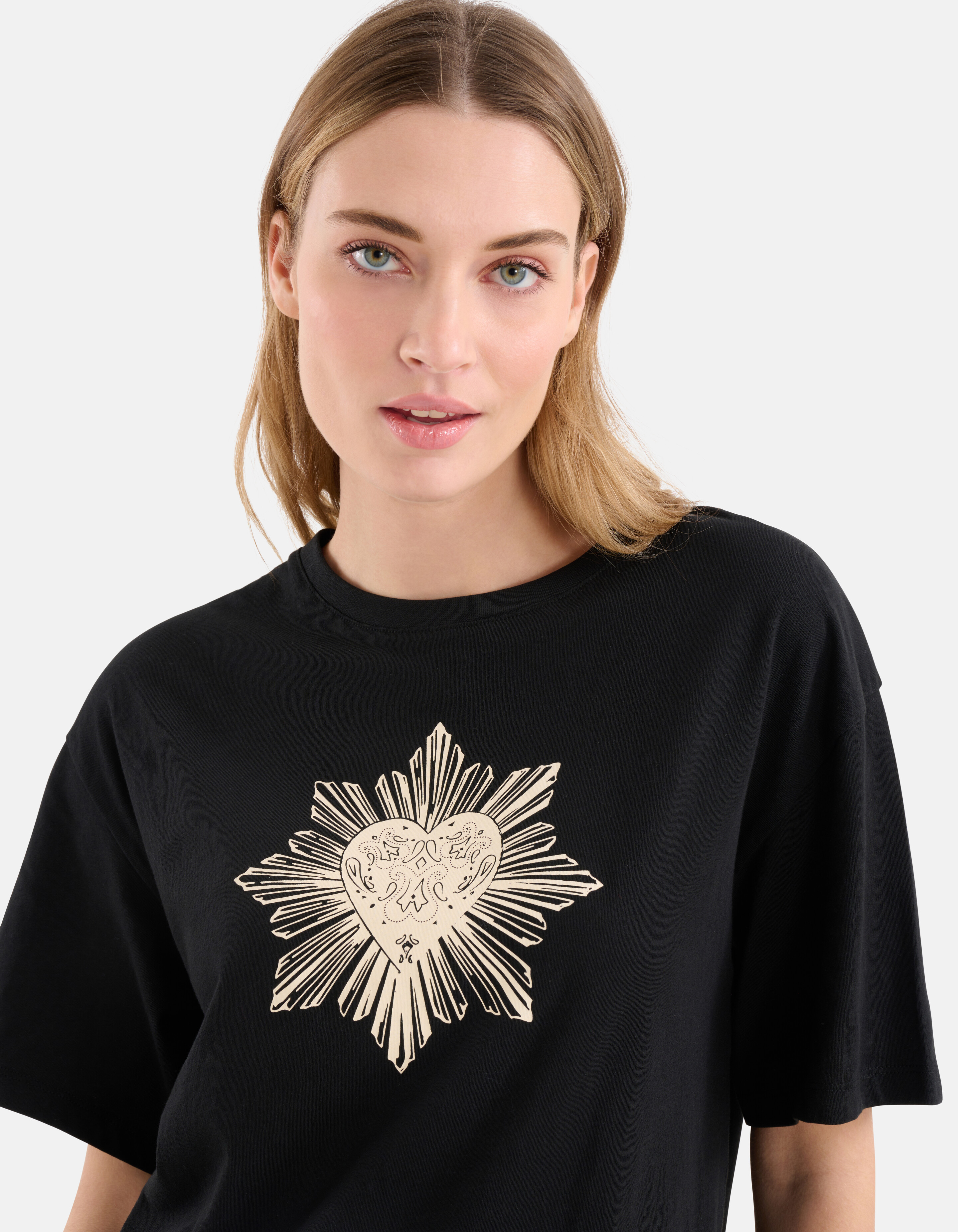 Heart Artwork T-shirt Zwart SHOEBY WOMEN
