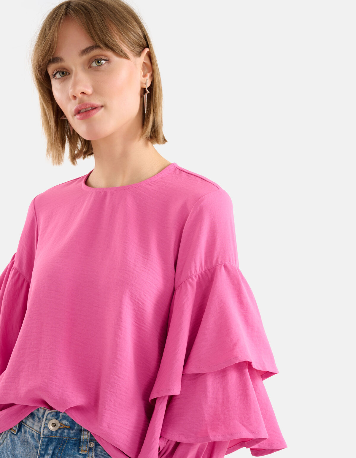 Ruffle Blouse Roze SHOEBY WOMEN