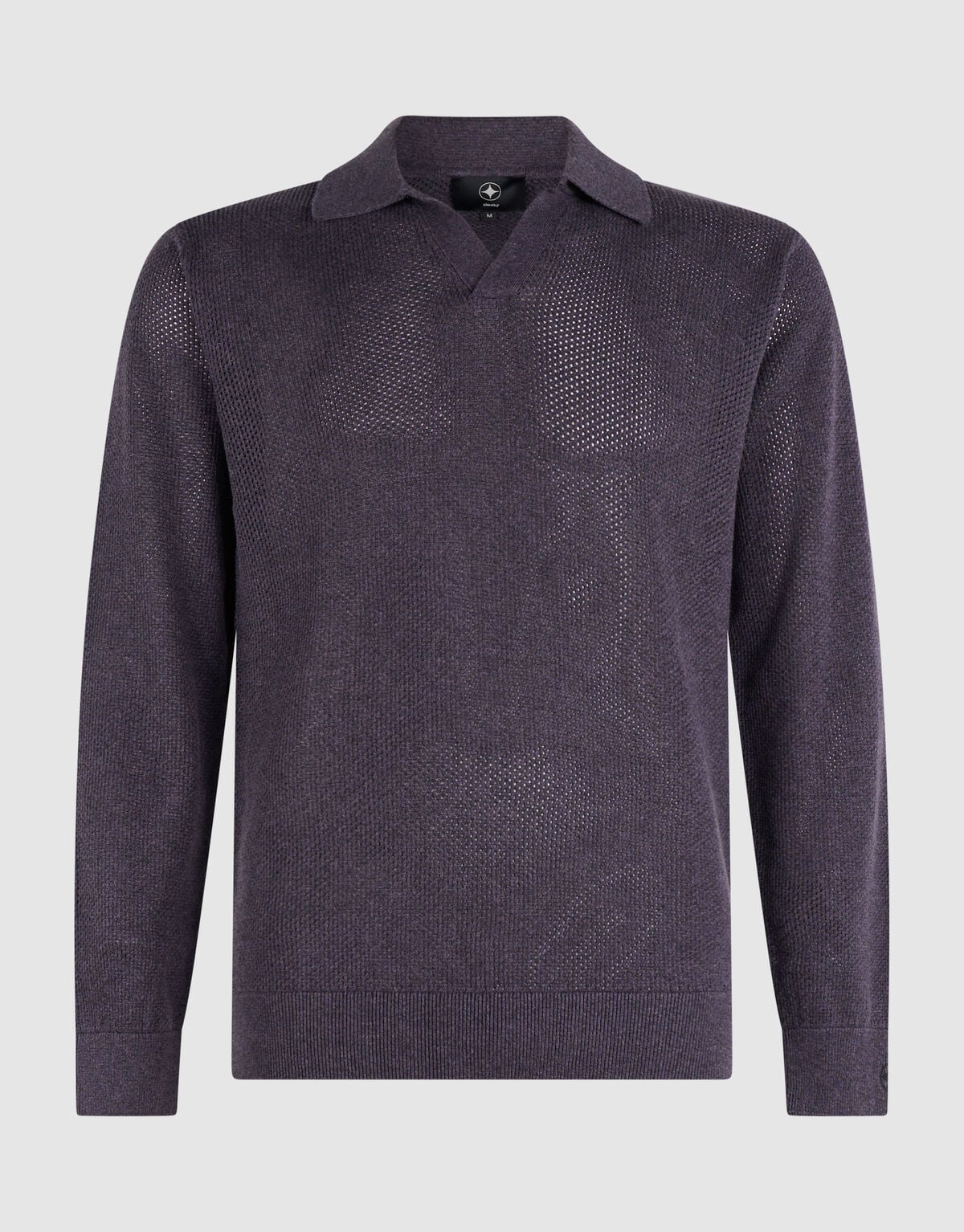 Longsleeve Knit Polo Donkerpaars SHOEBY MEN