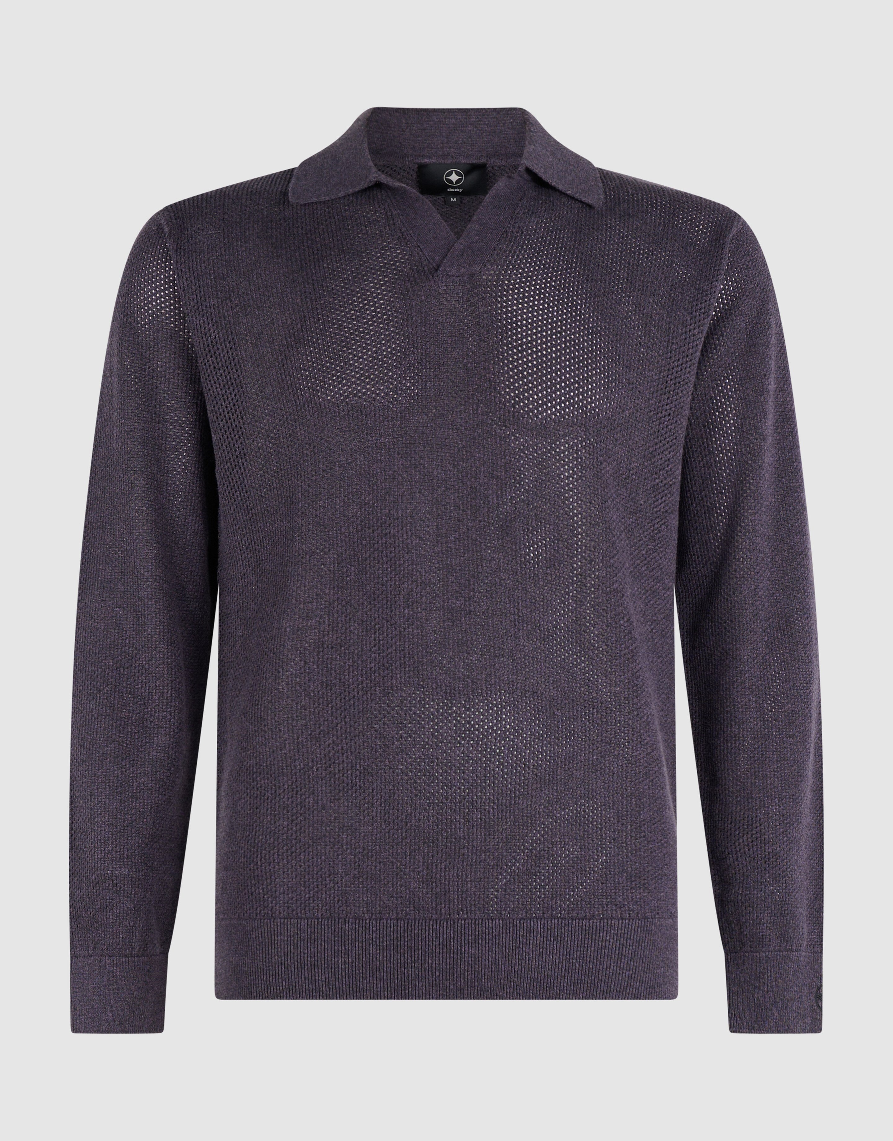 Longsleeve Knit Polo Donkerpaars SHOEBY MEN