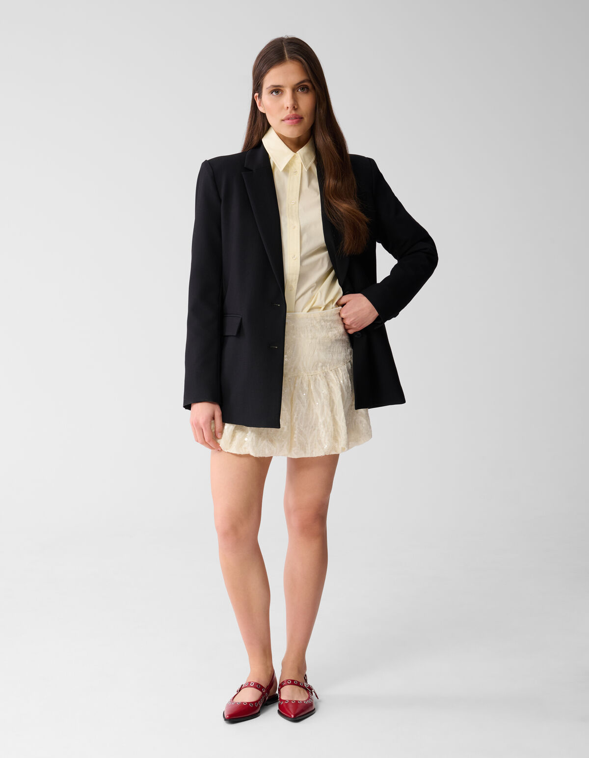 Sequin Mini Rok Gebroken Wit SHOEBY WOMEN