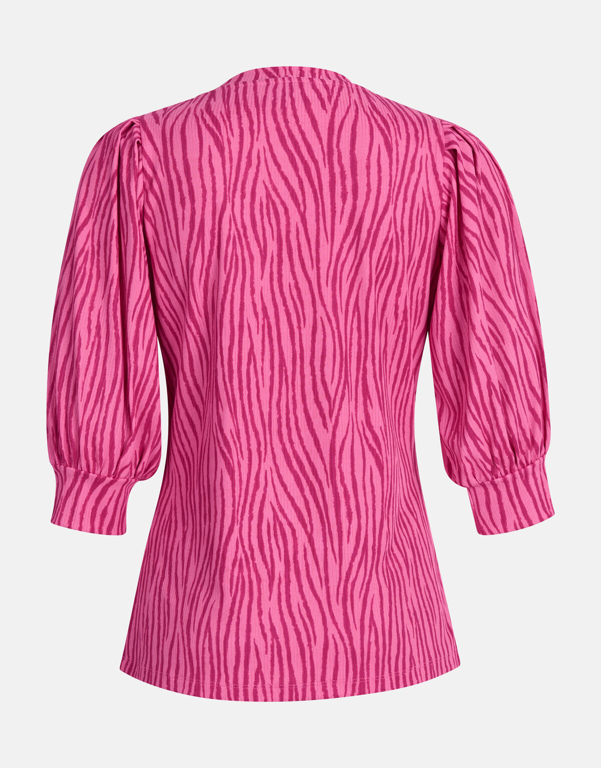 Zebra Print Rib Top Roze SHOEBY WOMEN