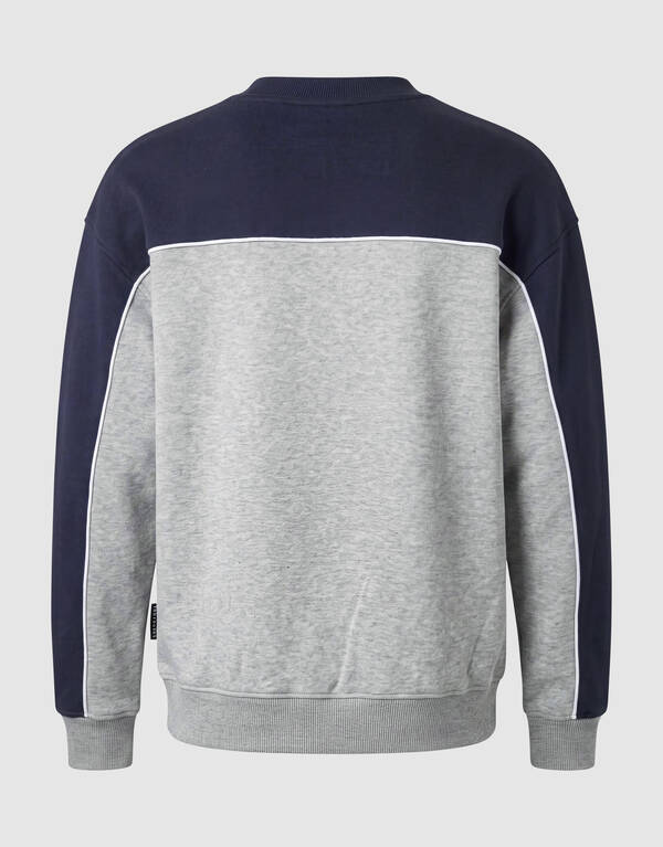 Oversized Piping Sweater Grijs/Donkerblauw SHOEBY BOYS