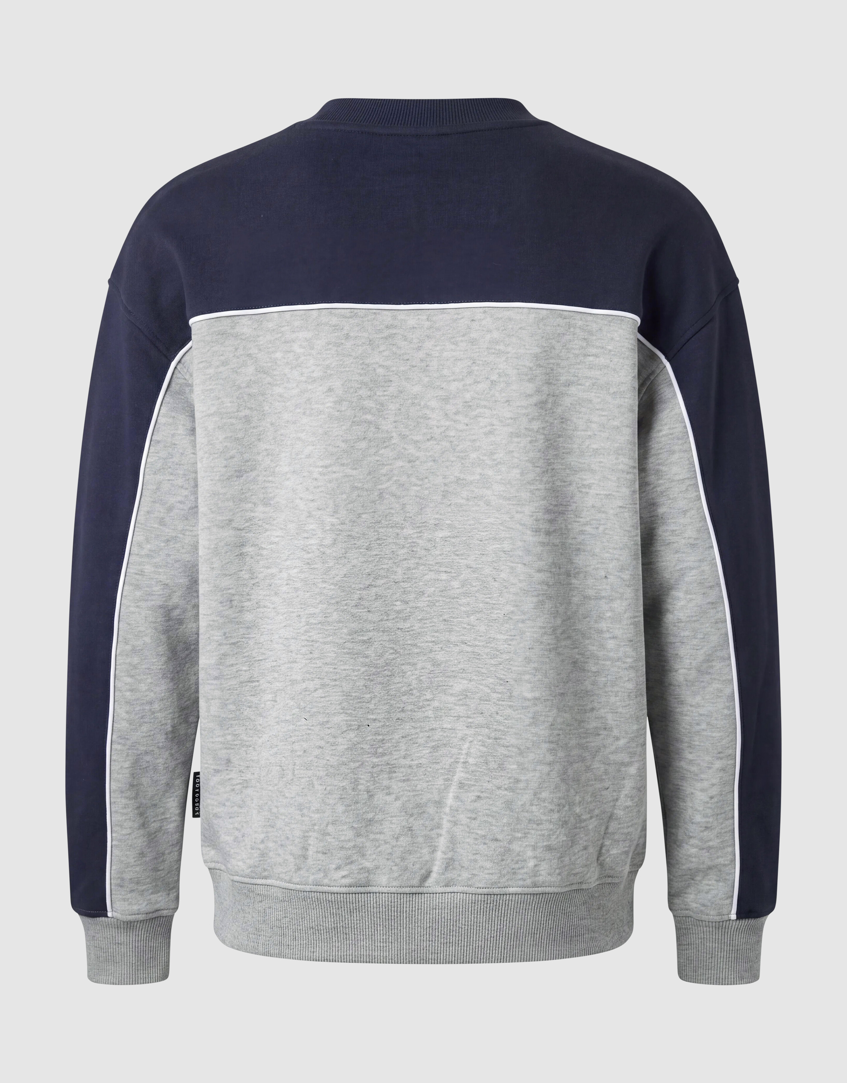 Oversized Piping Sweater Grijs/Donkerblauw SHOEBY BOYS