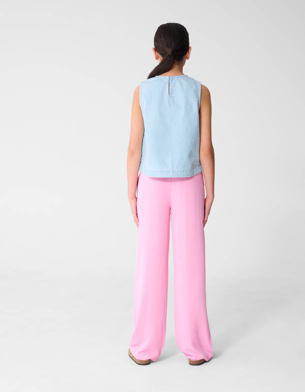 Strass Denim Top Lichtblauw SHOEBY GIRLS