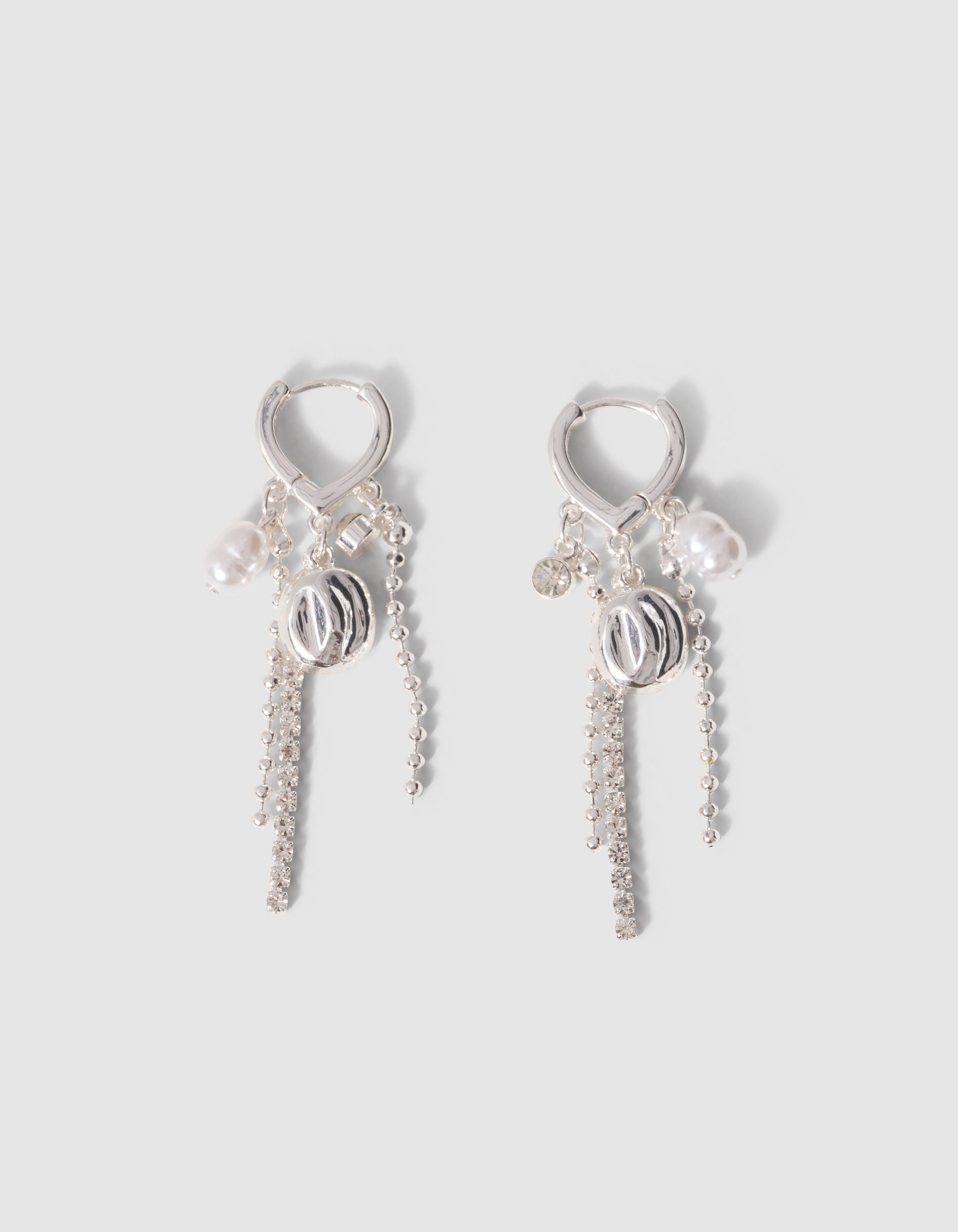 Strass Charm Oorbellen Zilver SHOEBY ACCESSOIRES