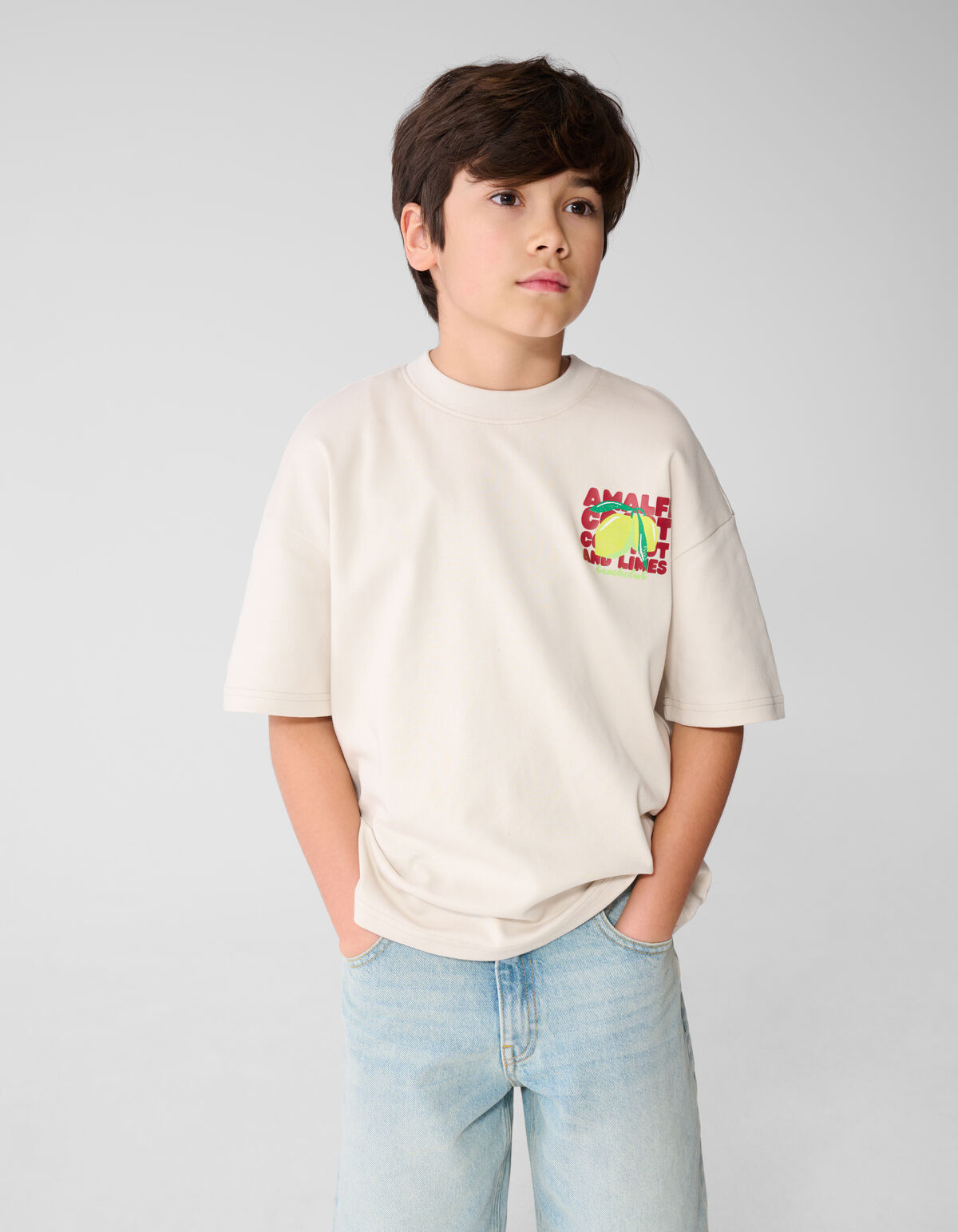 Amalfi Artwork T-shirt Beige SHOEBY BOYS