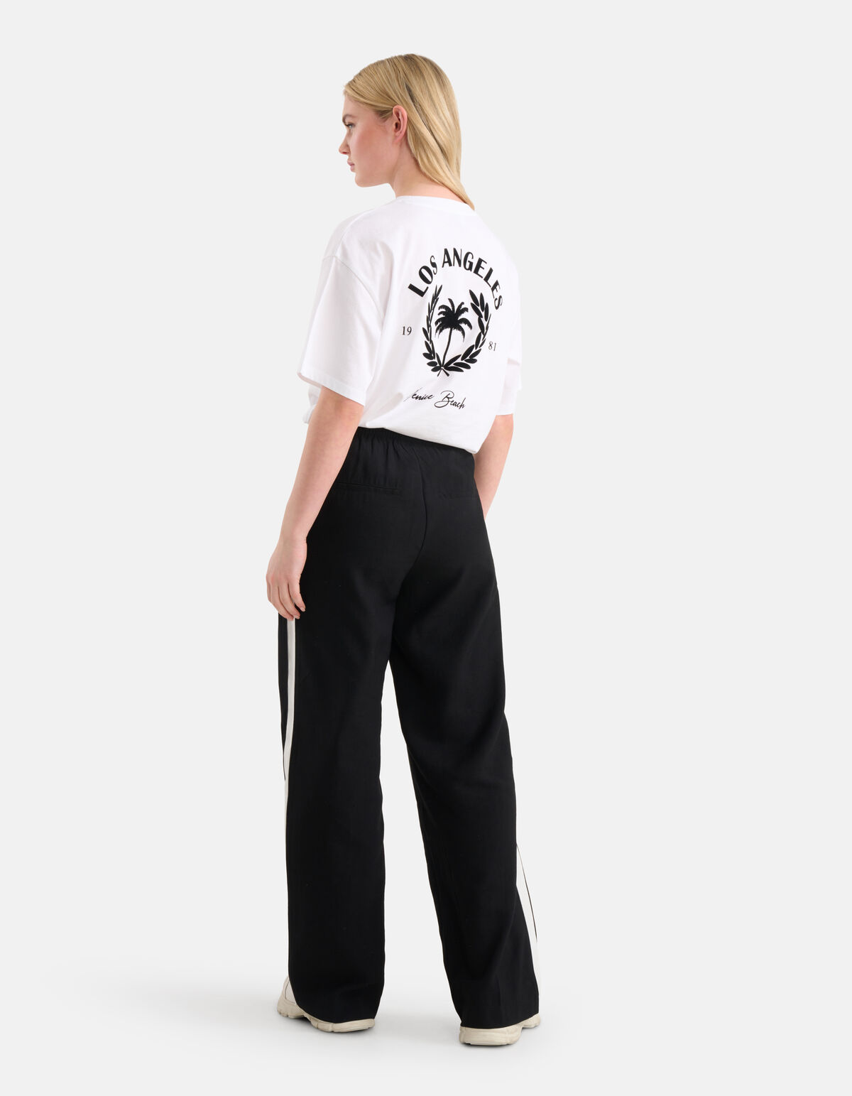 Sporty Wide Leg Broek Zwart SHOEBY WOMEN