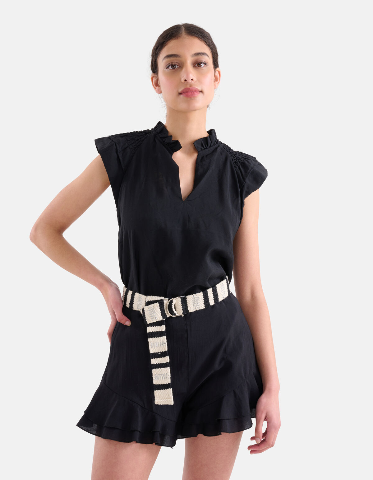 Geweven Riem Zwart SHOEBY ACCESSOIRES