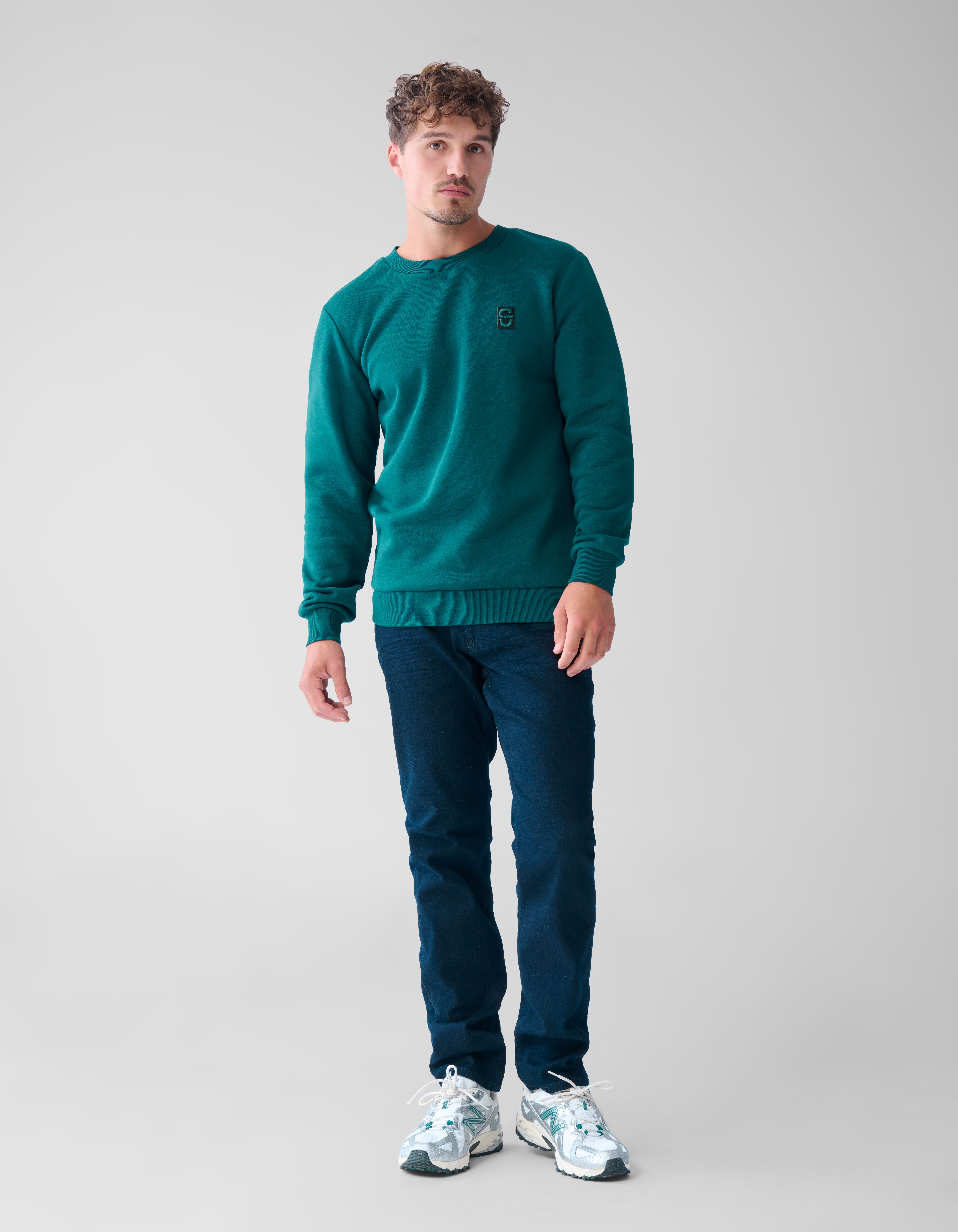 Donkergroene sweater heren top