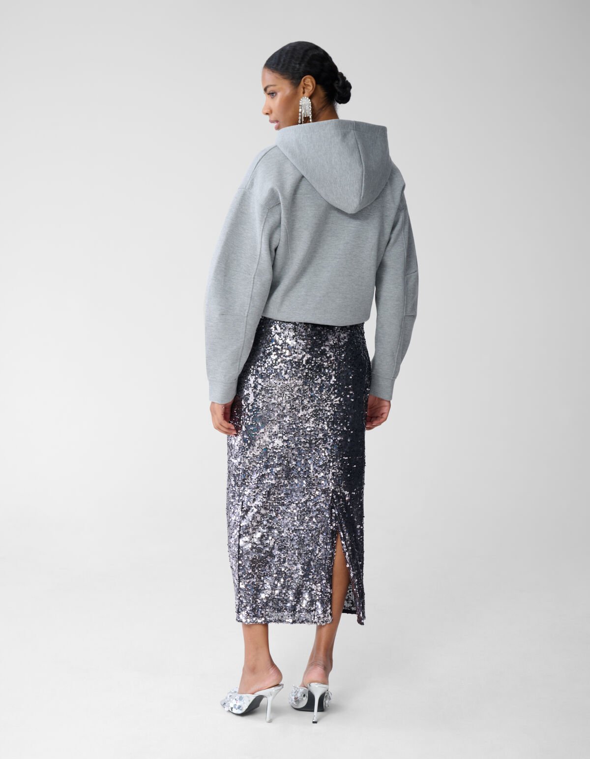 Sequin Maxi Rok Donkergrijs By Fred SHOEBY WOMEN