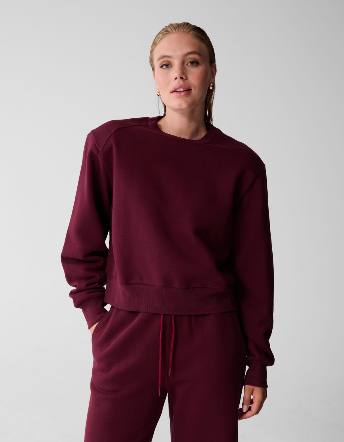 Big Shoulder Sweater Donkerrood SHOEBY WOMEN