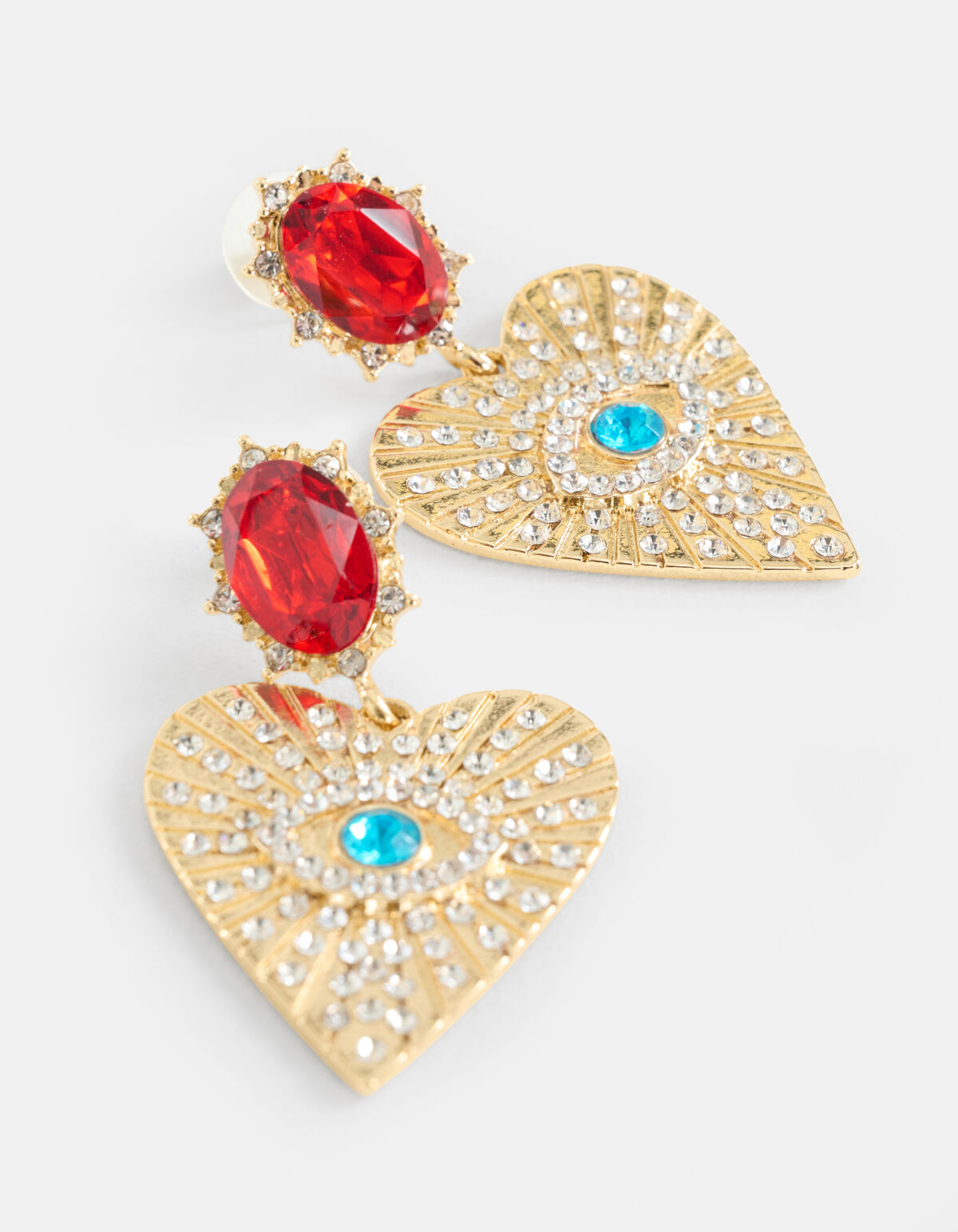 Strass Heart Oorbellen Goud SHOEBY ACCESSOIRES