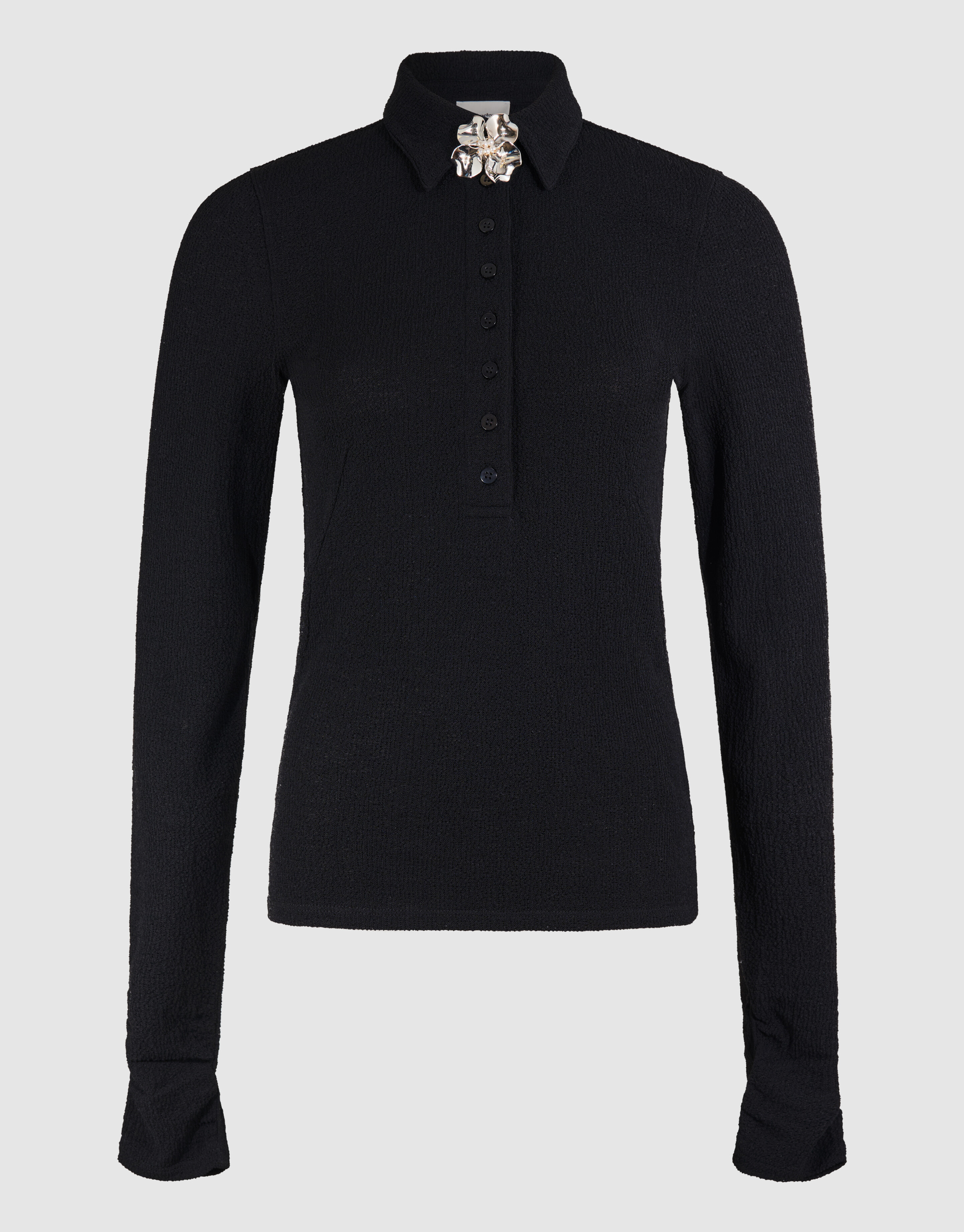Flower Polo Top Zwart SHOEBY WOMEN