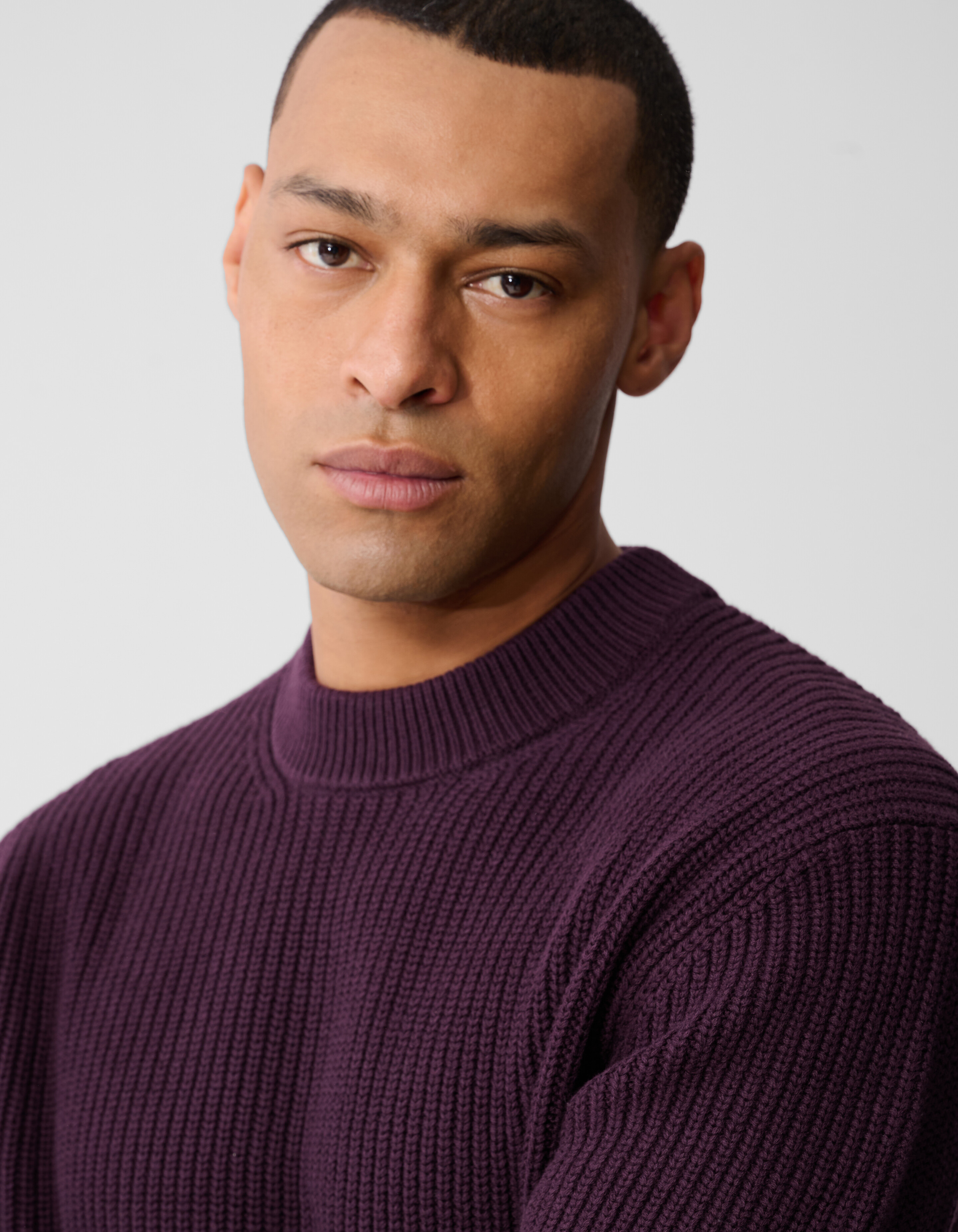 Crewneck Knit Trui Donkerrood SHOEBY MEN