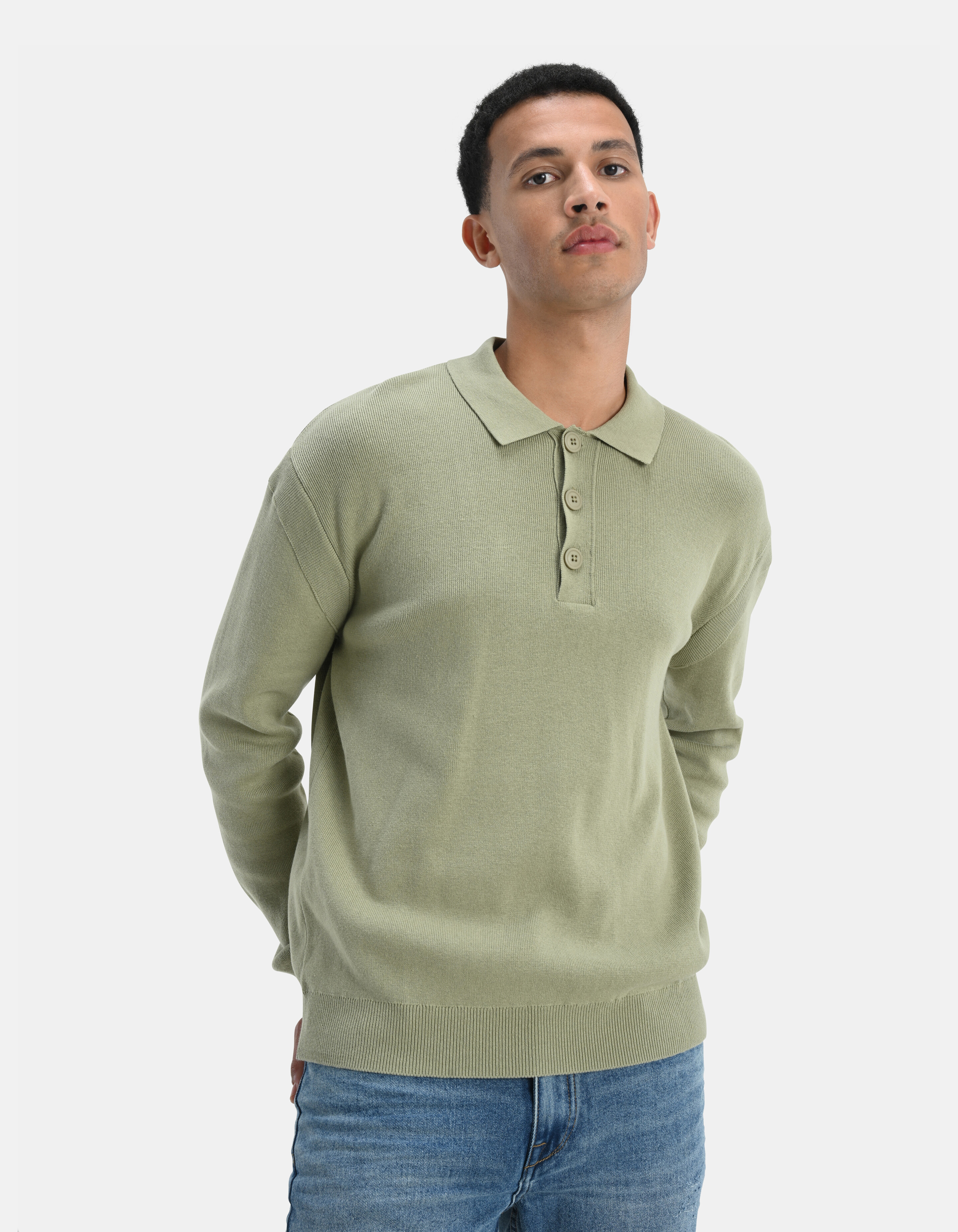 Gebreide Polo Lichtgroen SHOEBY MEN