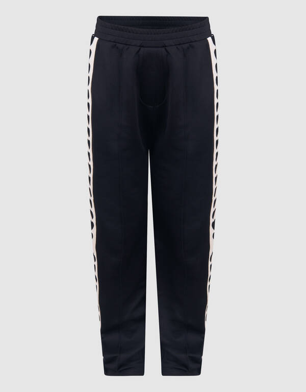 Sporty Tape Wide Leg Broek Zwart SHOEBY GIRLS