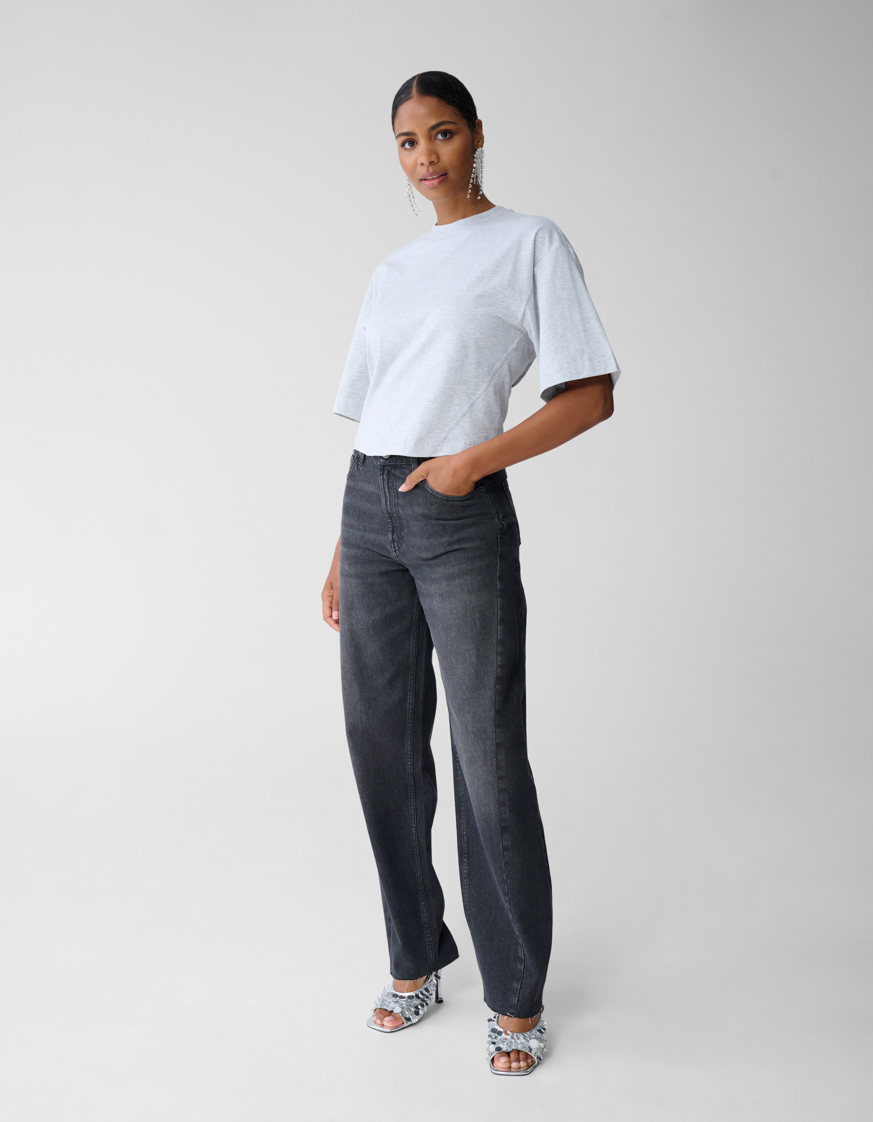 Getailleerd T-shirt Lichtgrijs SHOEBY WOMEN