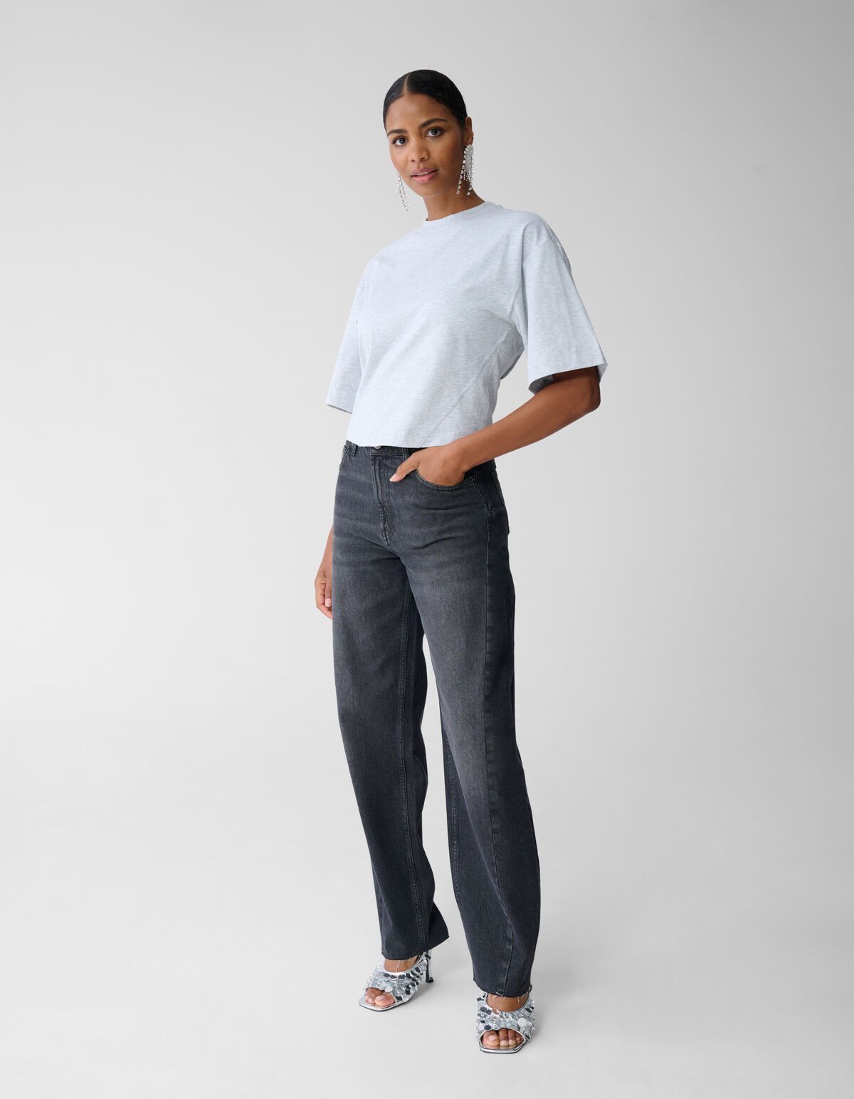 Getailleerd T-shirt Lichtgrijs SHOEBY WOMEN