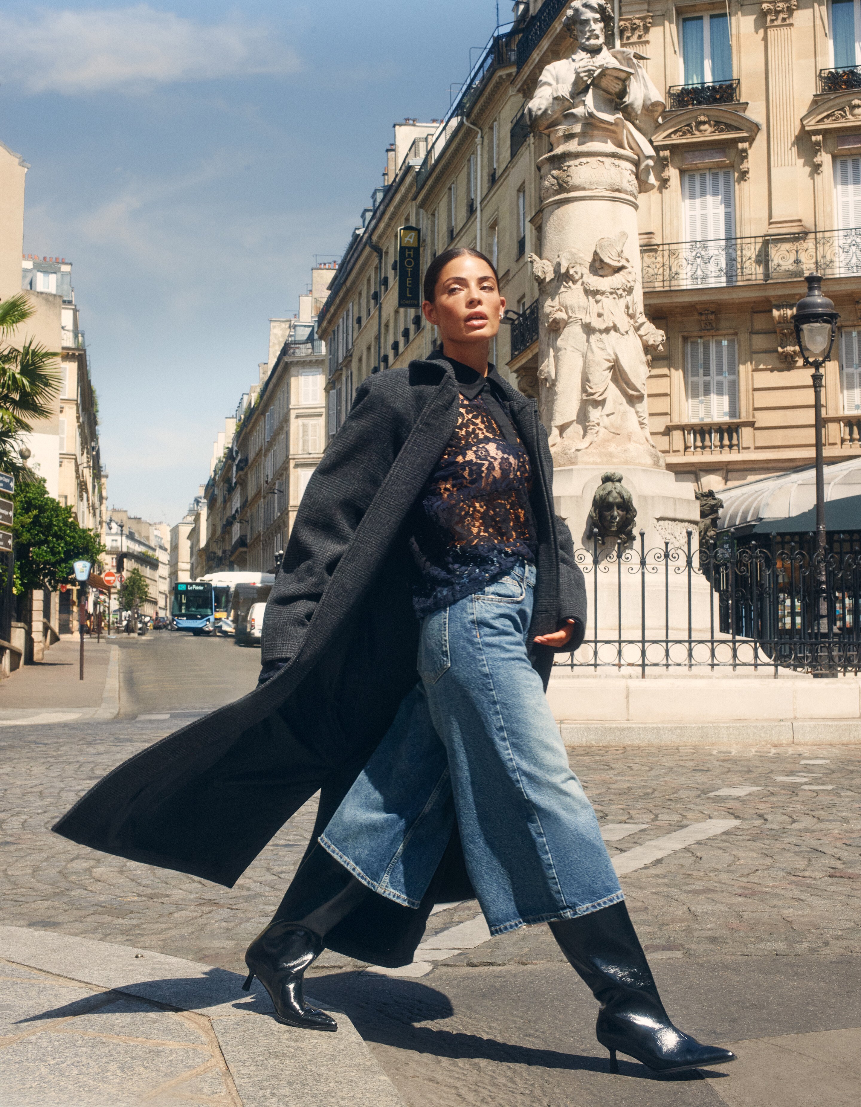 Oversized Ruiten Jas Donkergrijs SHOEBY WOMEN