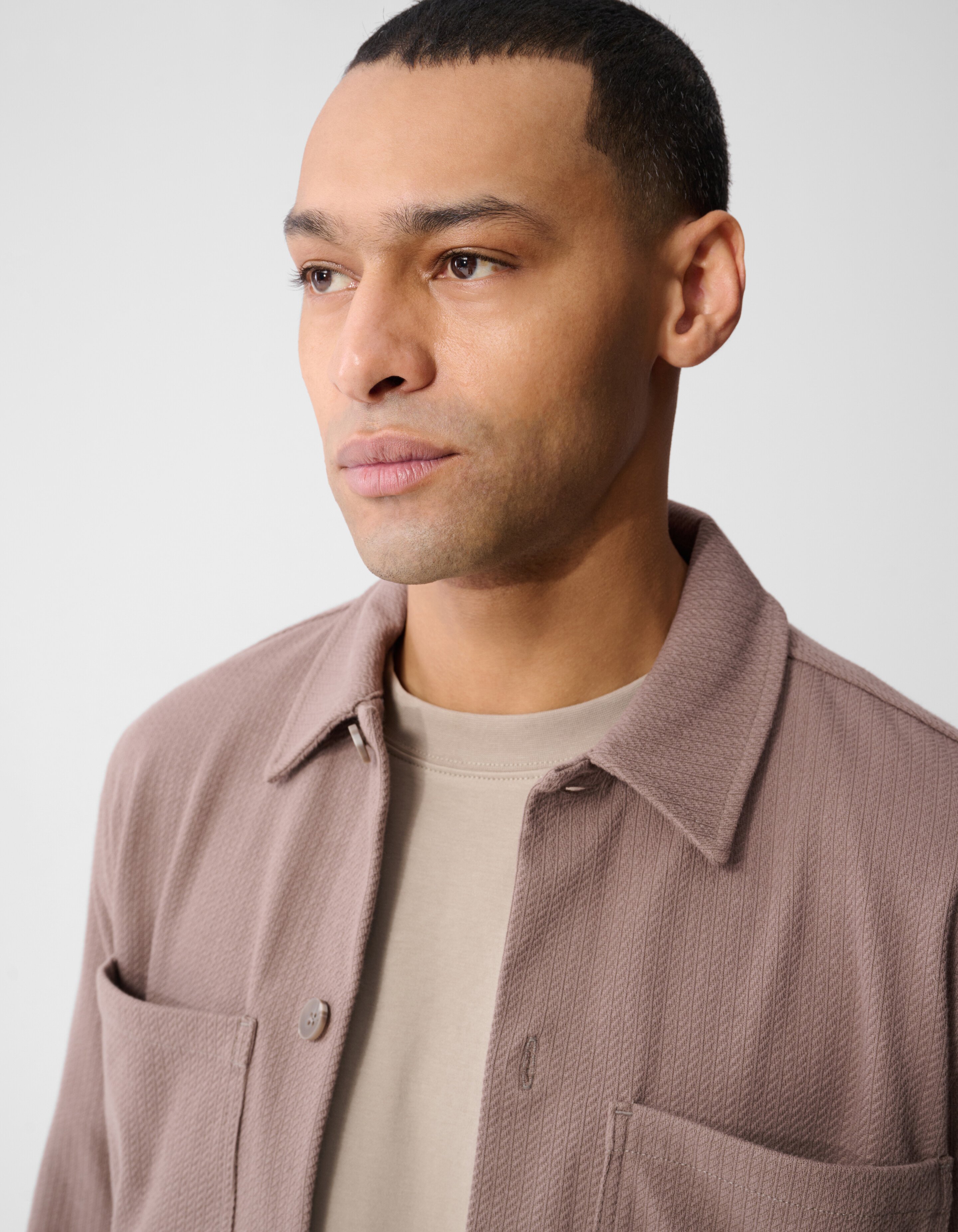 Structuur Overshirt Lichtbruin SHOEBY MEN