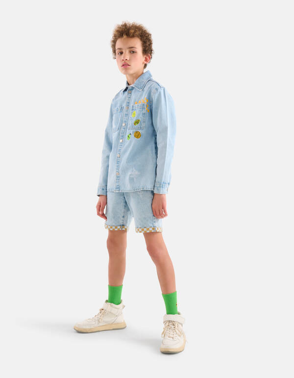 Artwork Denim Overshirt Bleached By Dylan SHOEBY BOYS