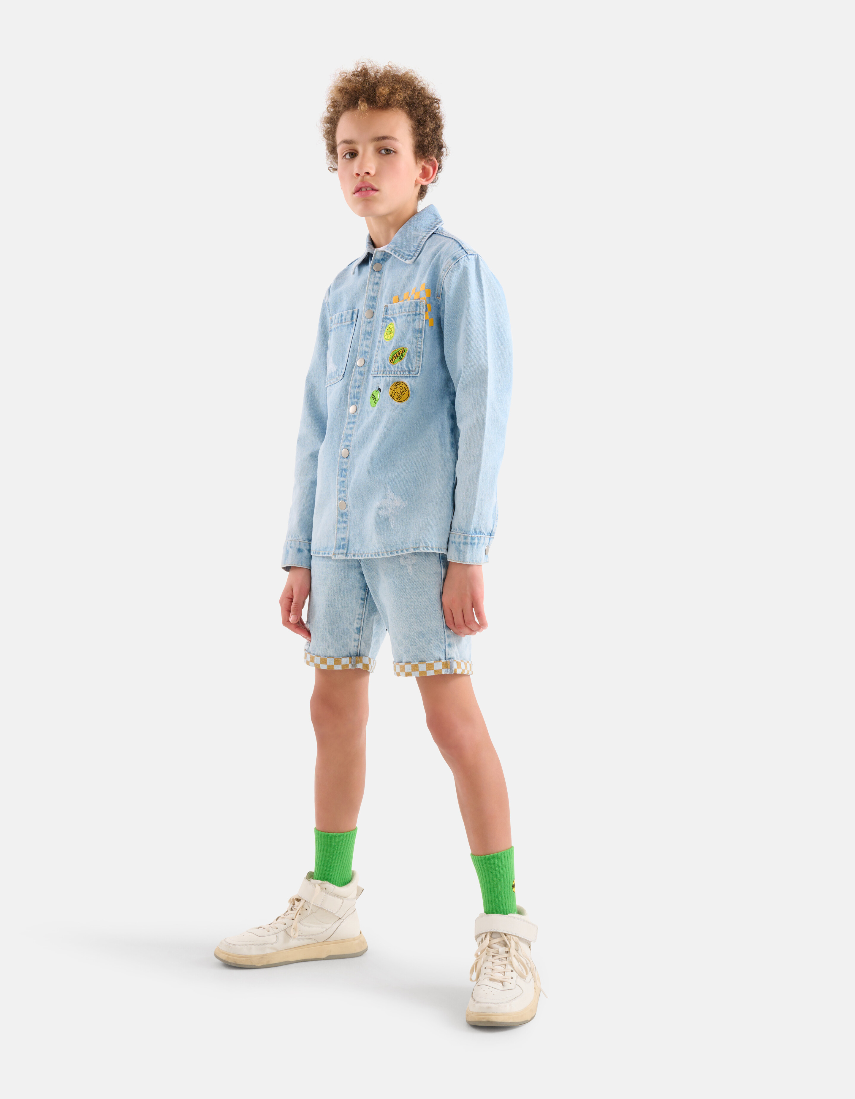 Artwork Denim Overshirt Bleached By Dylan SHOEBY BOYS