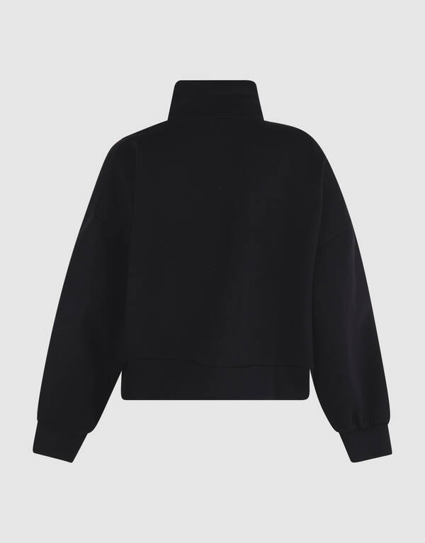 Oversized Zipper Sweater Zwart SHOEBY WOMEN