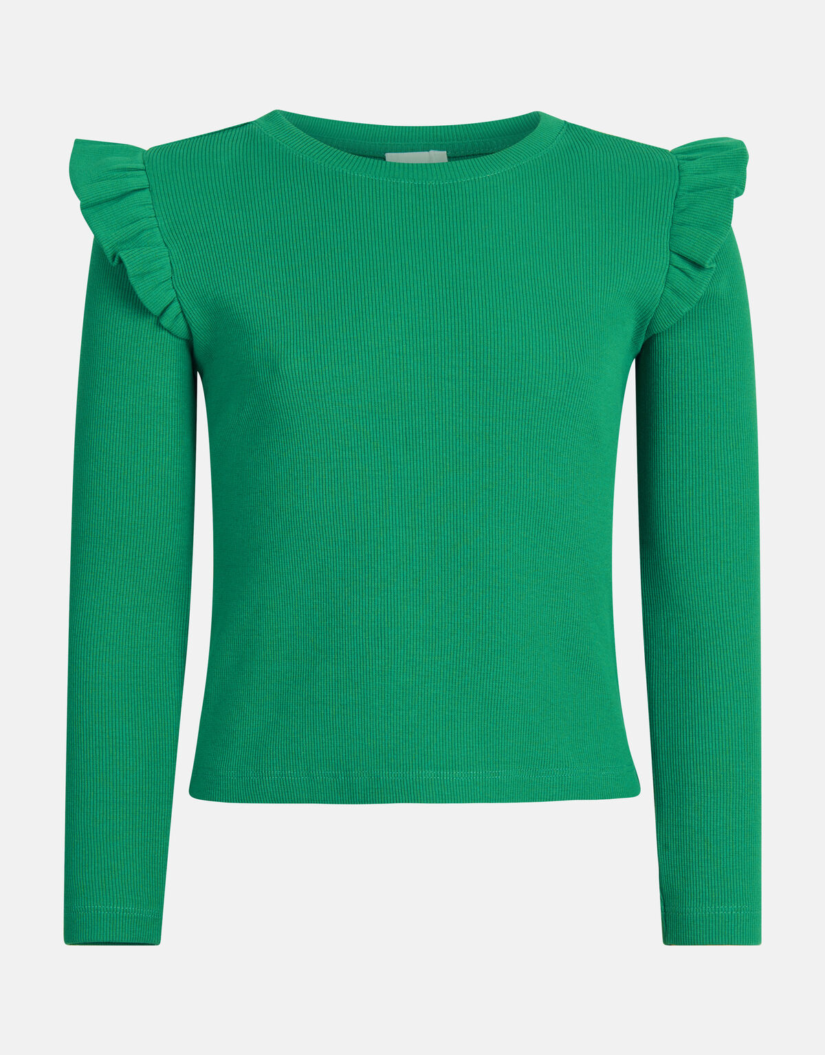 Rib Ruffle Longsleeve Groen SHOEBY GIRLS