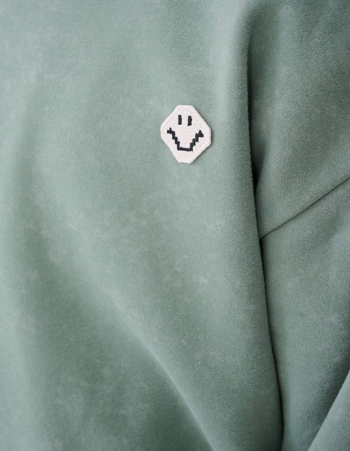 Printed Smiley Sweater Groen SHOEBY BOYS