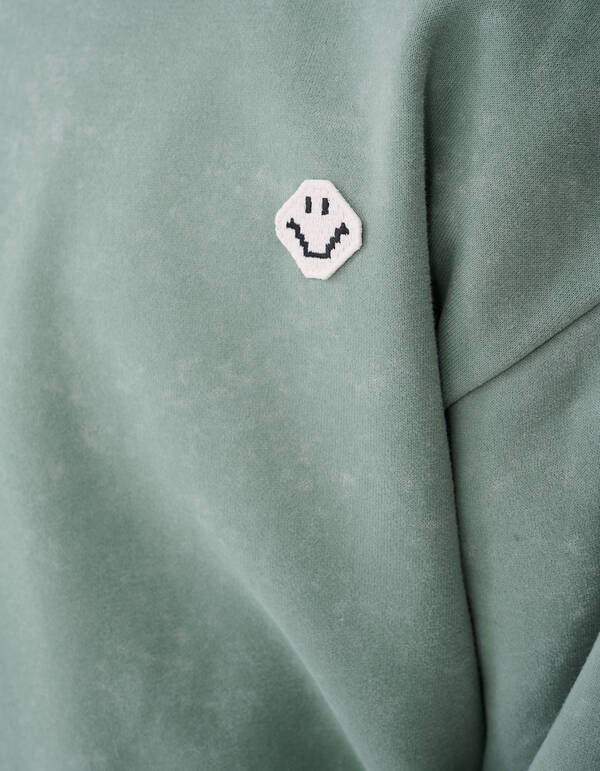 Printed Smiley Sweater Groen SHOEBY BOYS