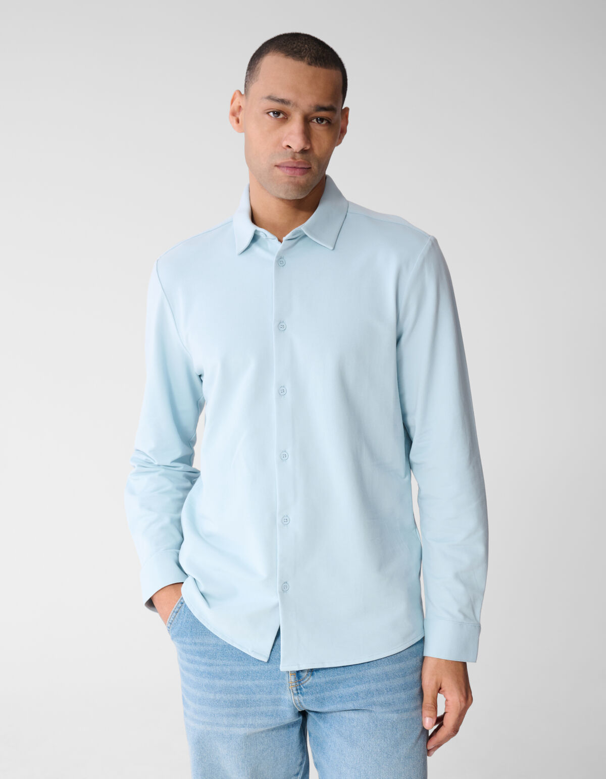 Jersey Longsleeve T-shirt Lichtblauw SHOEBY MEN