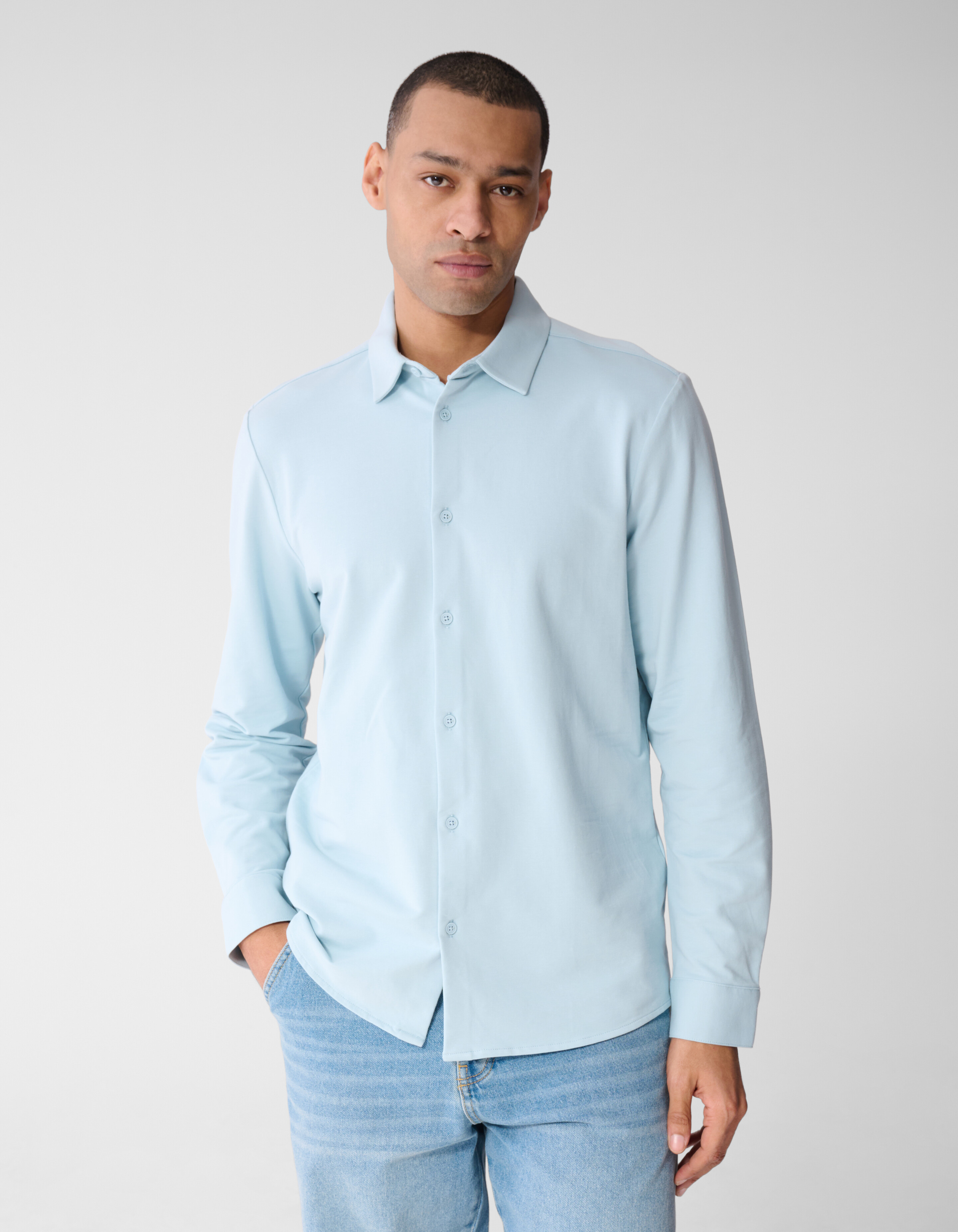 Jersey Longsleeve T-shirt Lichtblauw SHOEBY MEN