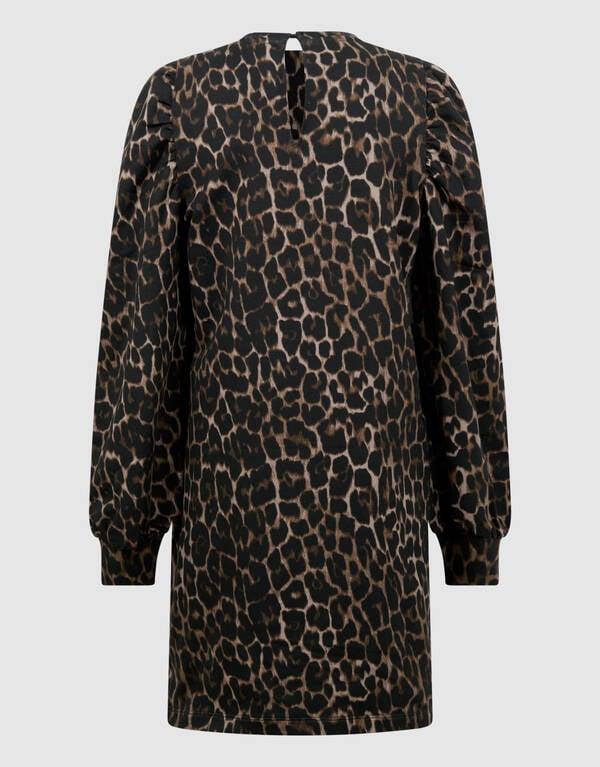 Printed Leopard Mini Jurk Bruin SHOEBY GIRLS