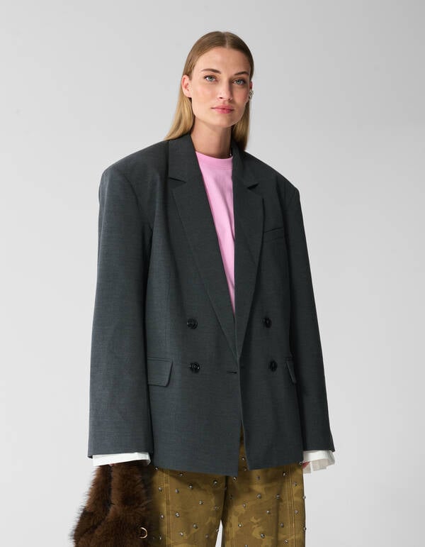 Oversized Blazer Grijs SHOEBY WOMEN
