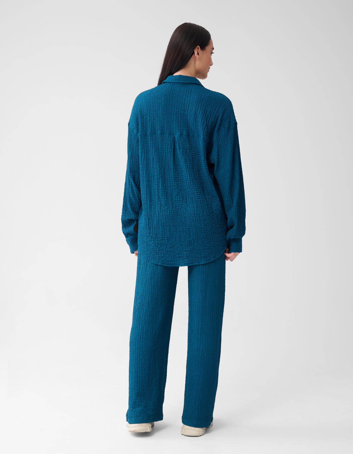 Crinkle Blouse Donkerblauw SHOEBY WOMEN