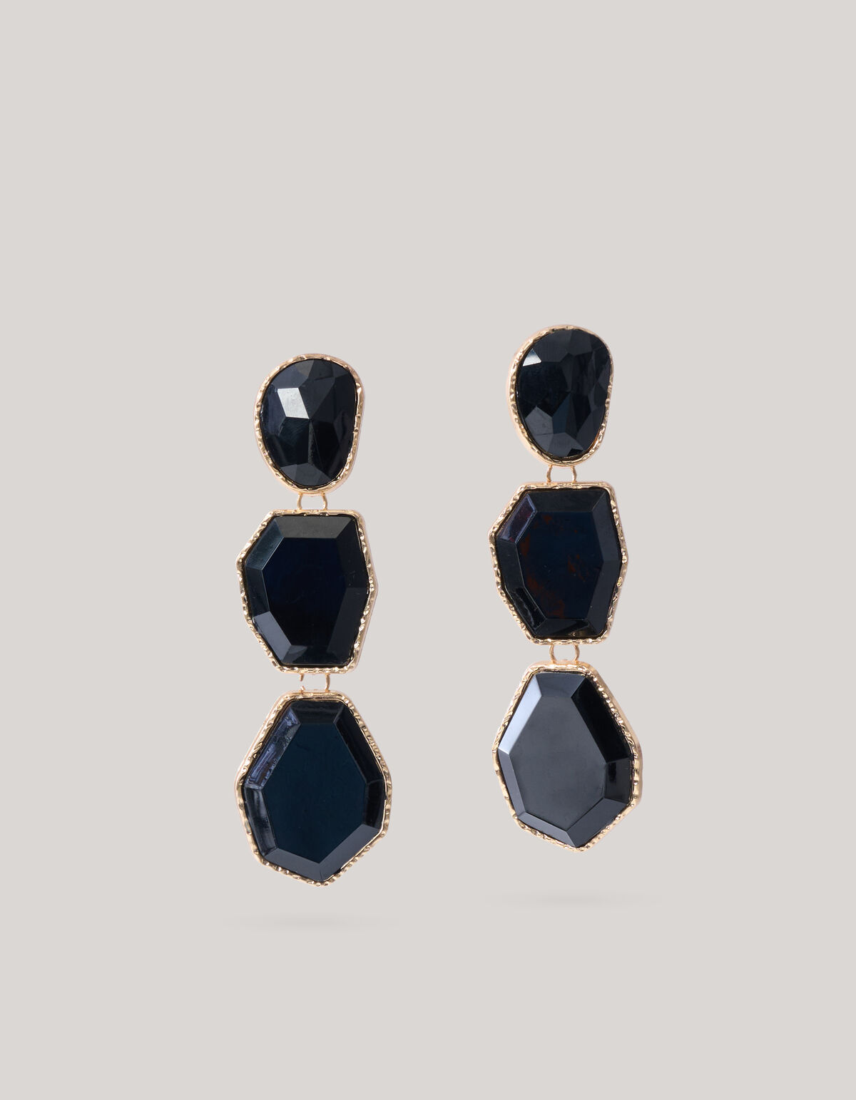 Big Stone Oorbellen Zwart SHOEBY ACCESSOIRES