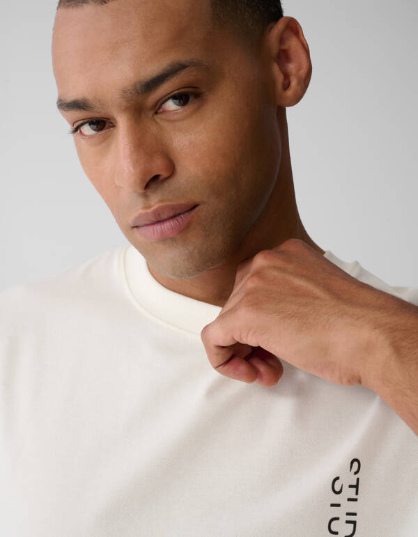 Tekst Artwork T-shirt Gebroken Wit SHOEBY MEN